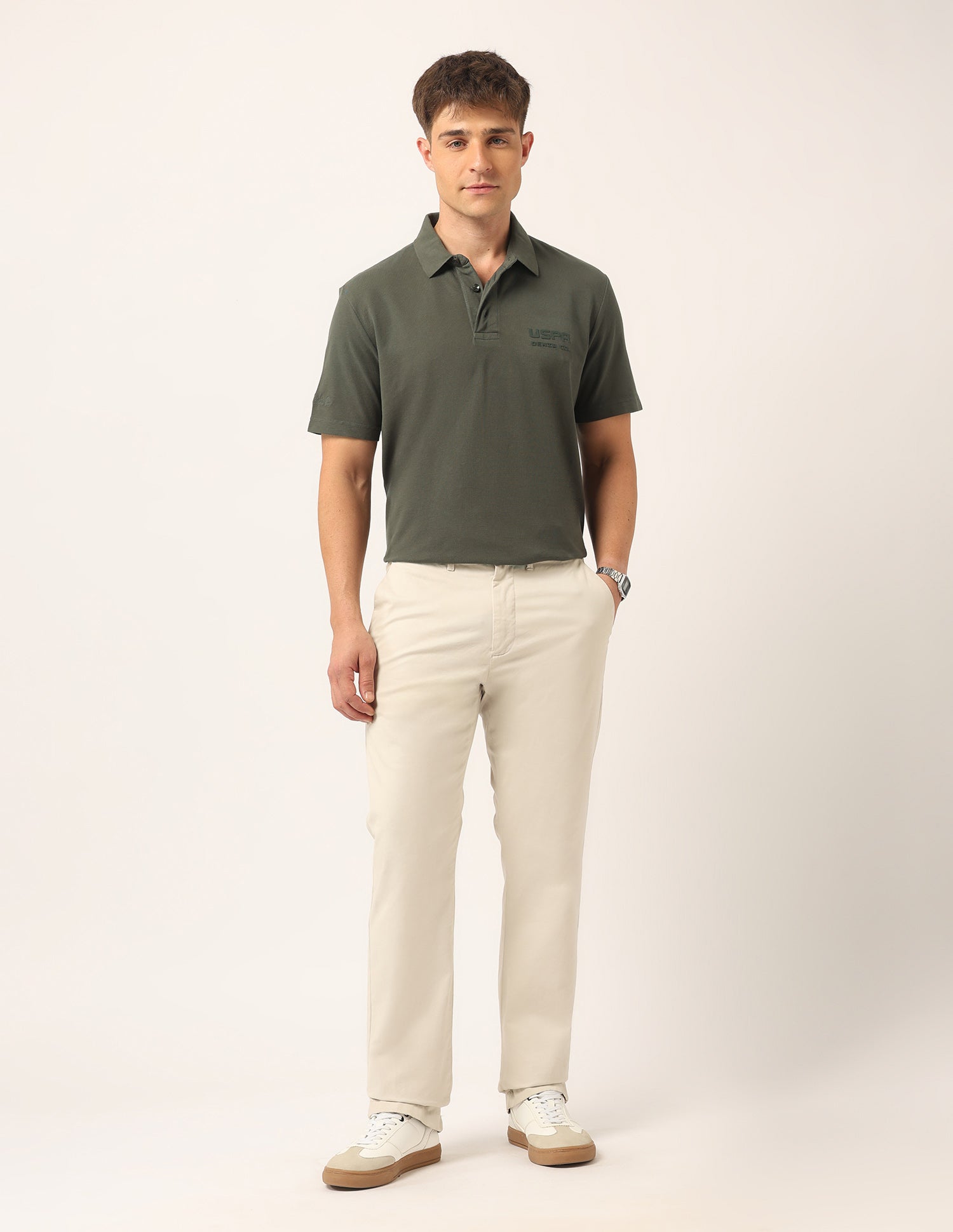 Solid Relaxed Fit Polo Shirt Grey - U.S. Polo Assn. India | Large