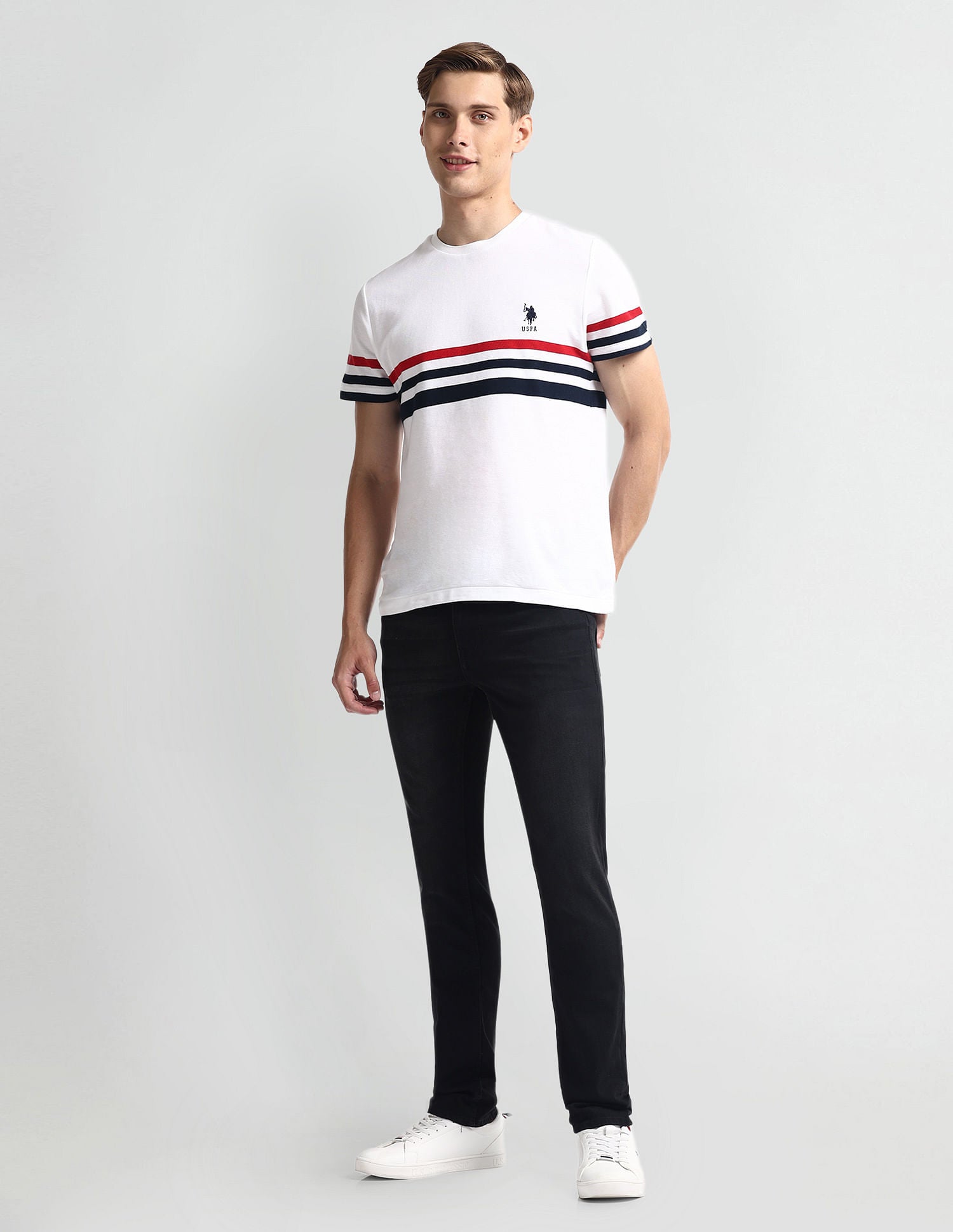 Regallo Skinny Fit Black Jeans Black - U.S. Polo Assn. India | Large