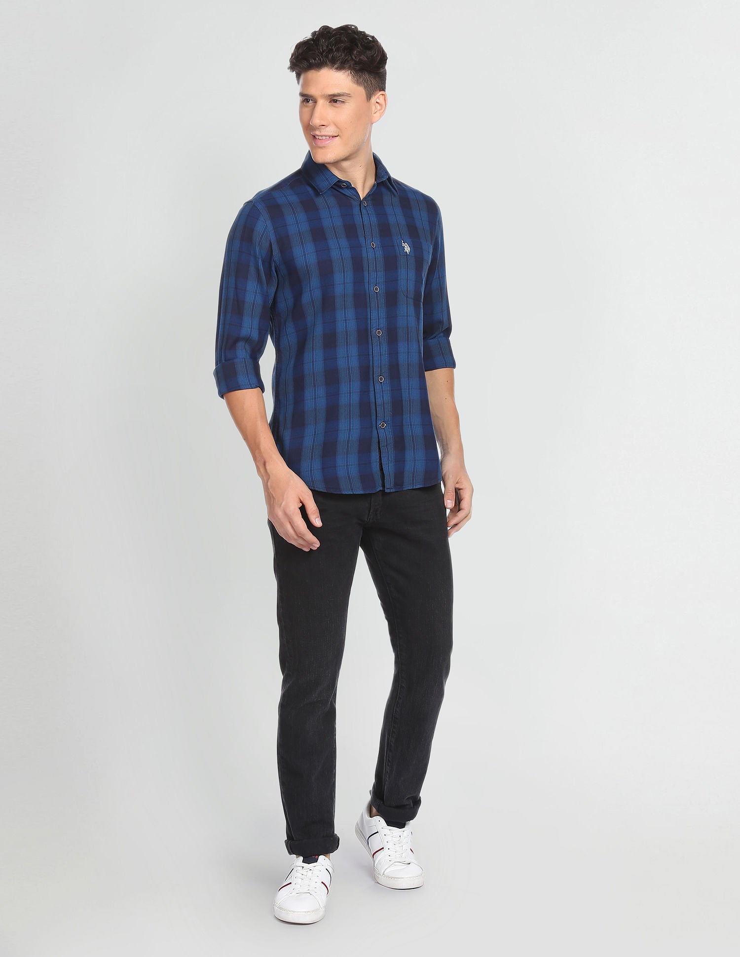 Indigo Plaid Check Shirt Indigo - U.S. Polo Assn. India | Large