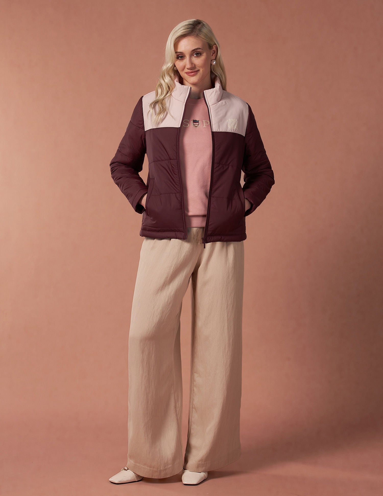 Color Blocked Puffer Jacket Multi - U.S. POLO ASSN. | Large