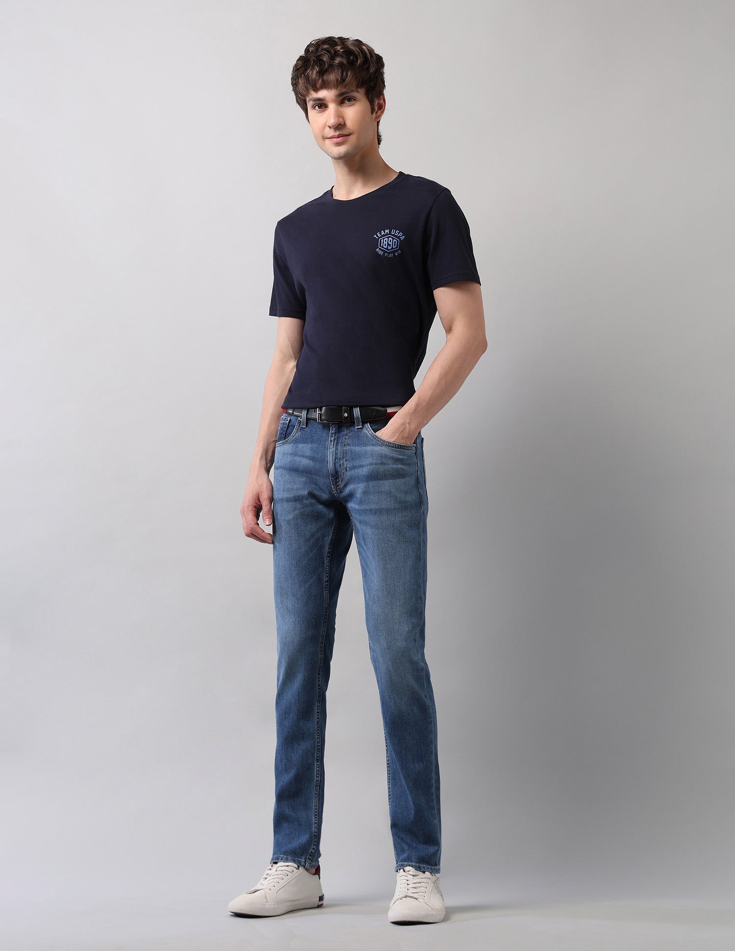 Brandon Slim Tapered Fit Blue Jeans Blue - U.S. POLO ASSN. | Large