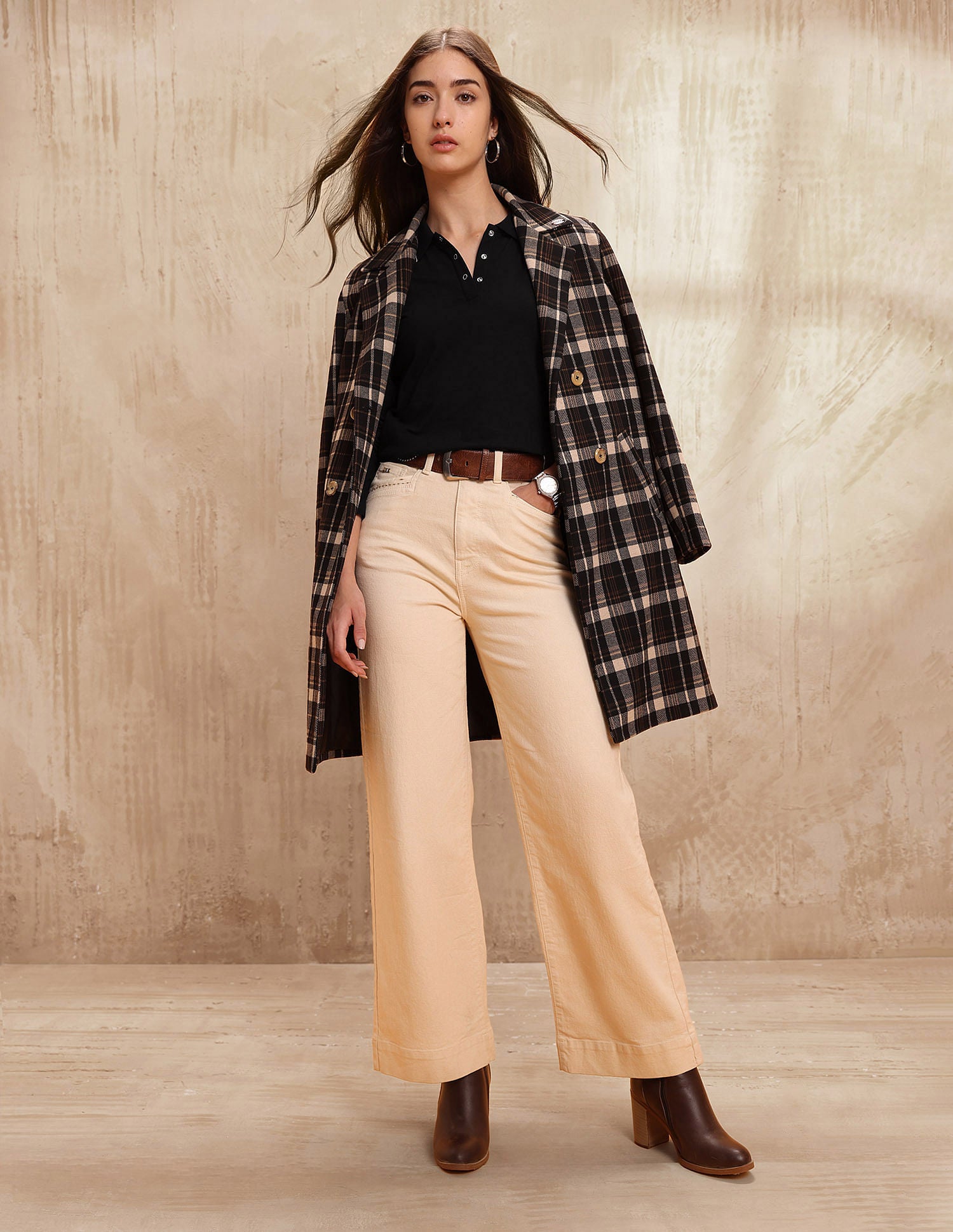 Polo Collar Cotton Tshirt With Full Sleeves Black - U.S. POLO ASSN. | Large