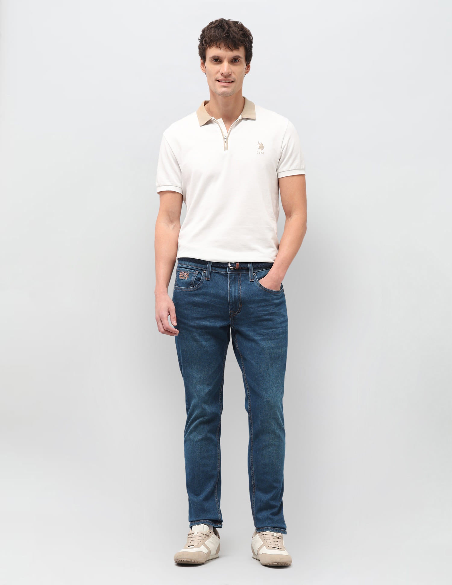 Solid Slim Fit Jeans Blue - U.S. Polo Assn. India | Large