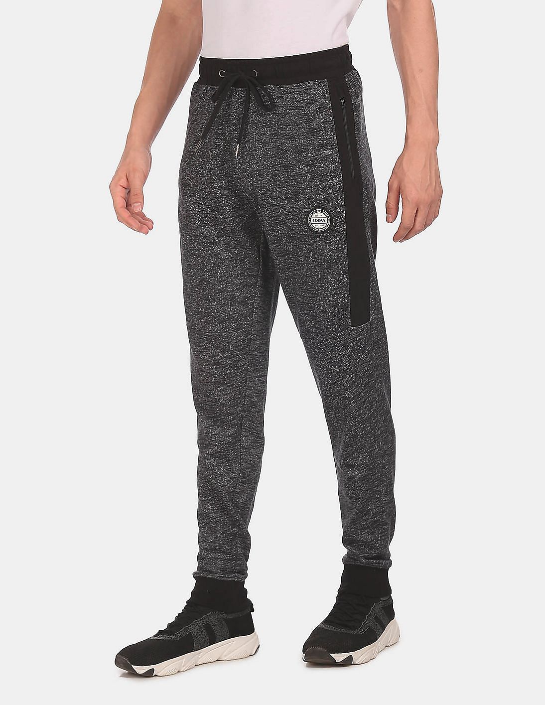 Comfort Fit Solid I680 Joggers - Pack Of 1 Black - U.S. POLO ASSN. | Large