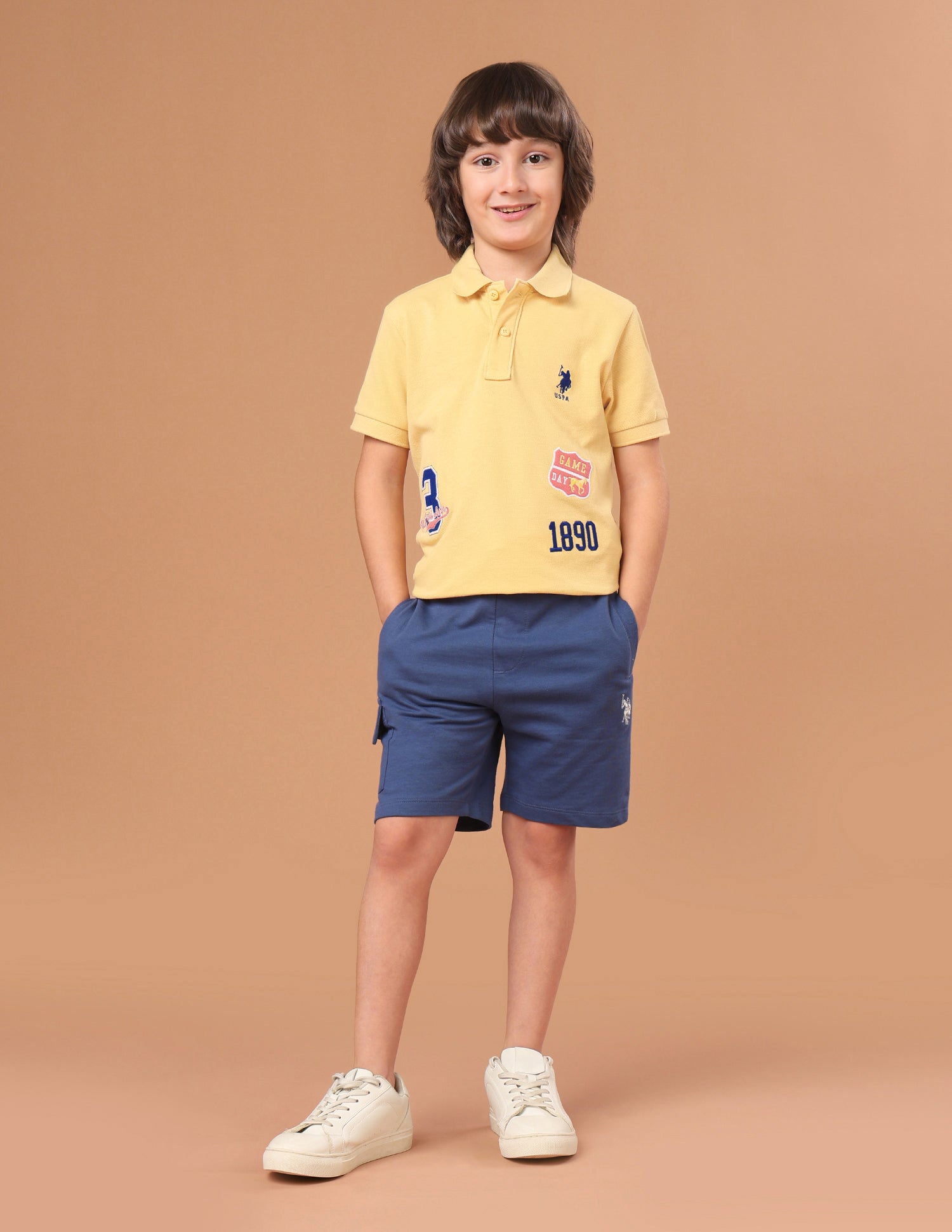 Brand Embroidered Applique Regular Fit Polo Shirt Mustard - U.S. Polo Assn. India | Large