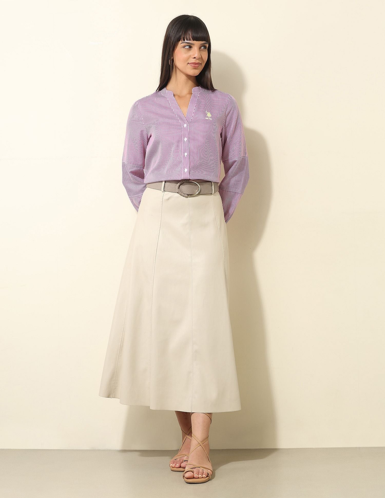 Vertical Striped Shirt Mauve - U.S. POLO ASSN. | Large