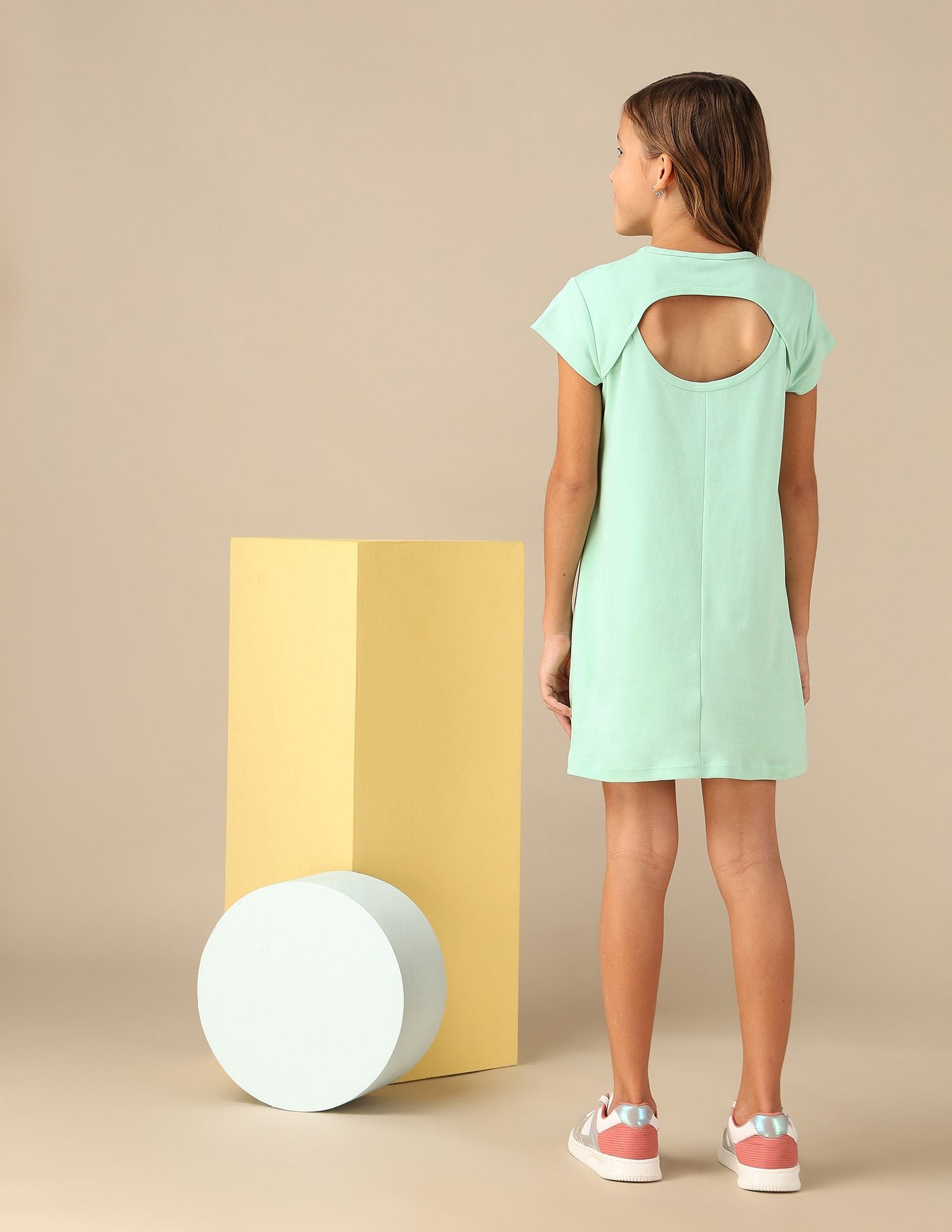 Girls Brand Printed A Line Dress Mint - U.S. POLO ASSN. | Large