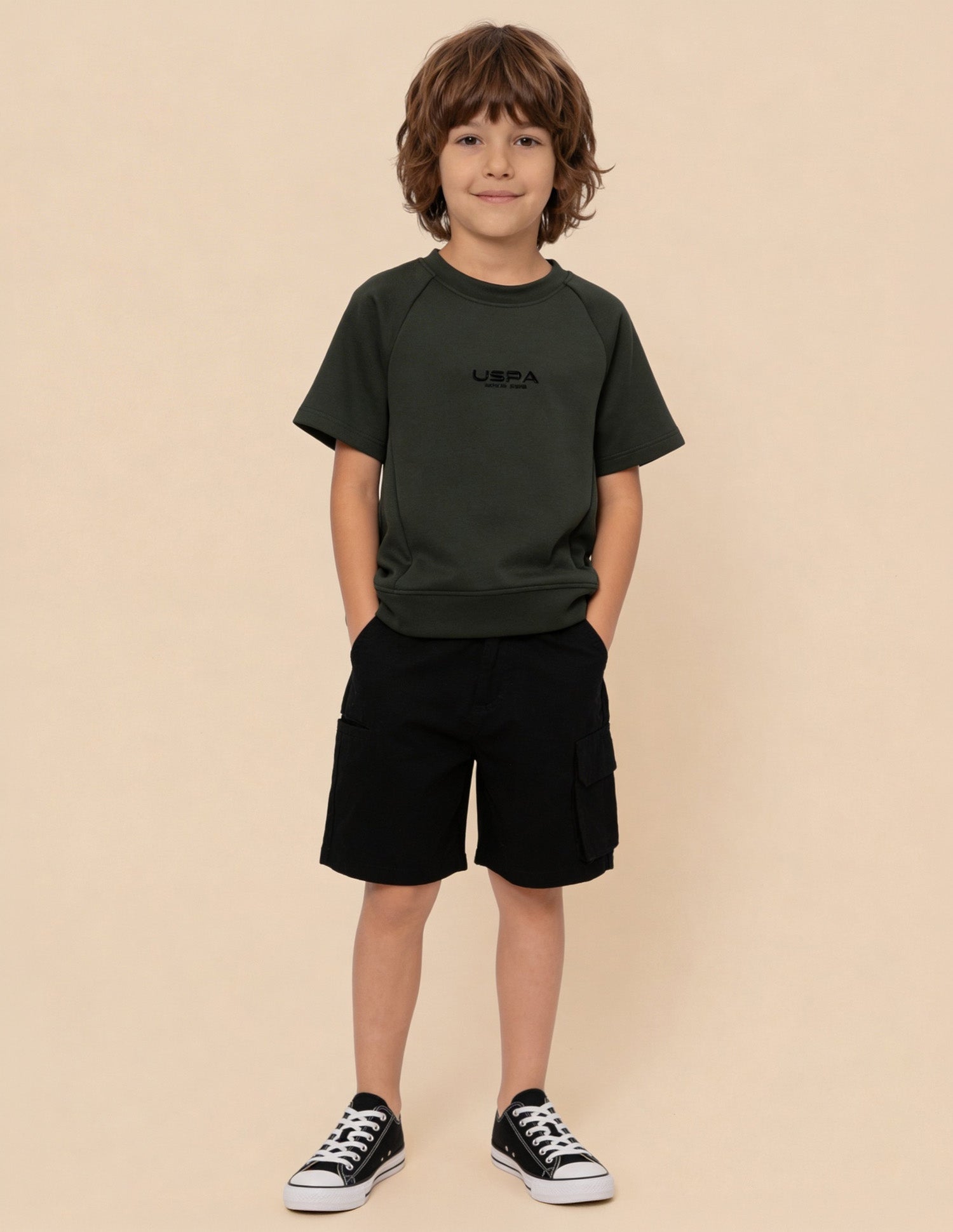 Solid Regular Fit T-Shirt Olive - U.S. Polo Assn. India | Large