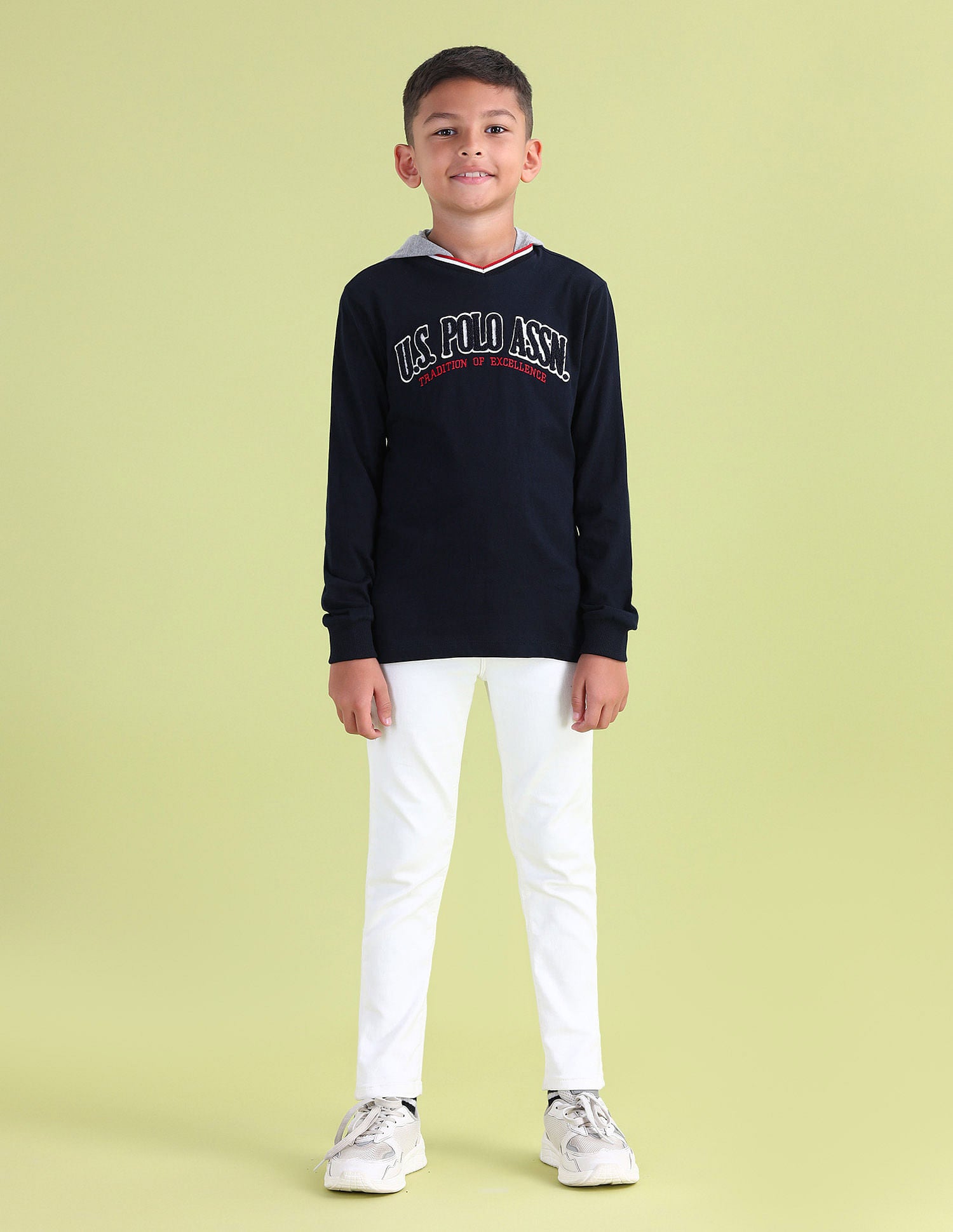 Boys Hooded Brand T-Shirt Navy - U.S. POLO ASSN. | Large