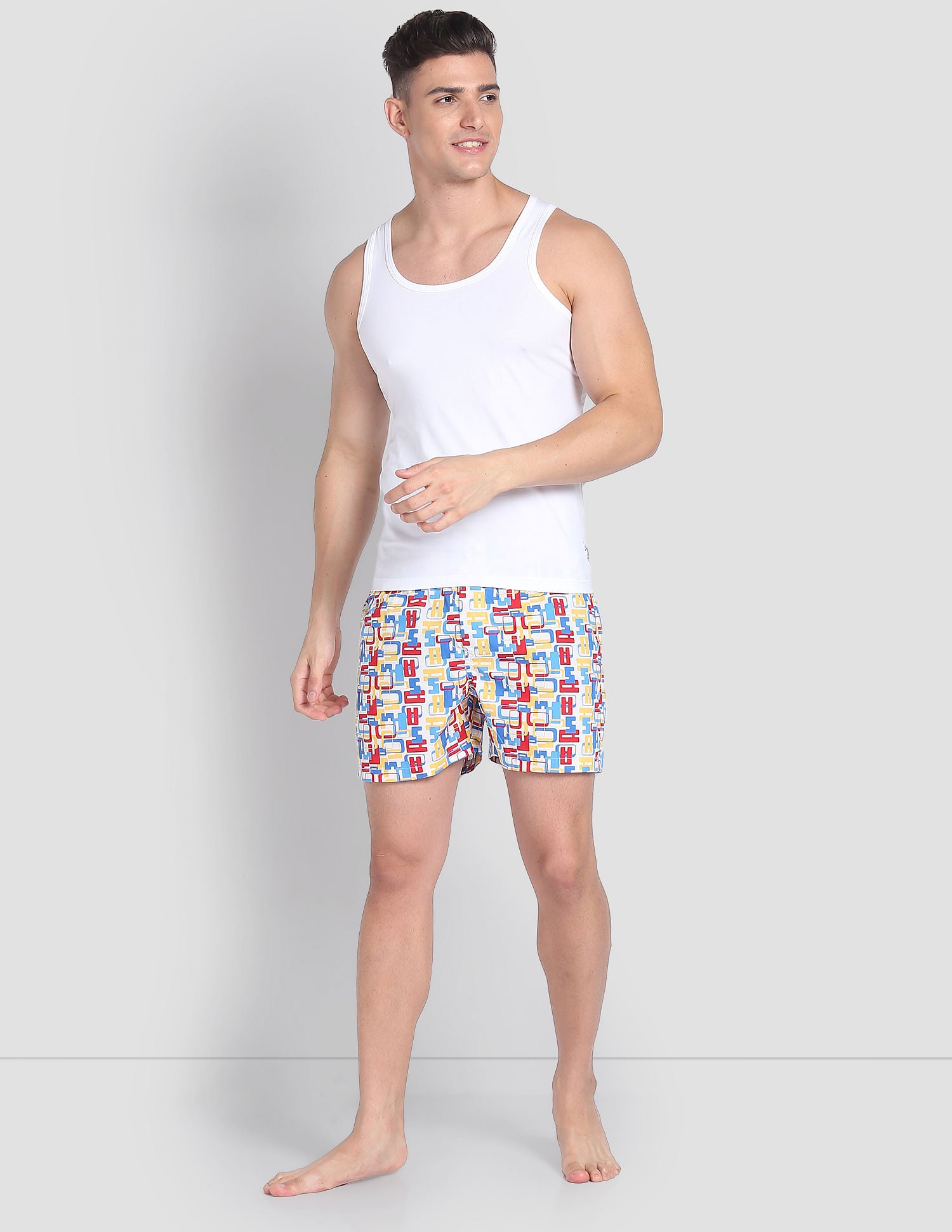 Back Pocket All Over Print IYAC Boxers - Pack Of 1 White and Red - U.S. POLO ASSN. | Large