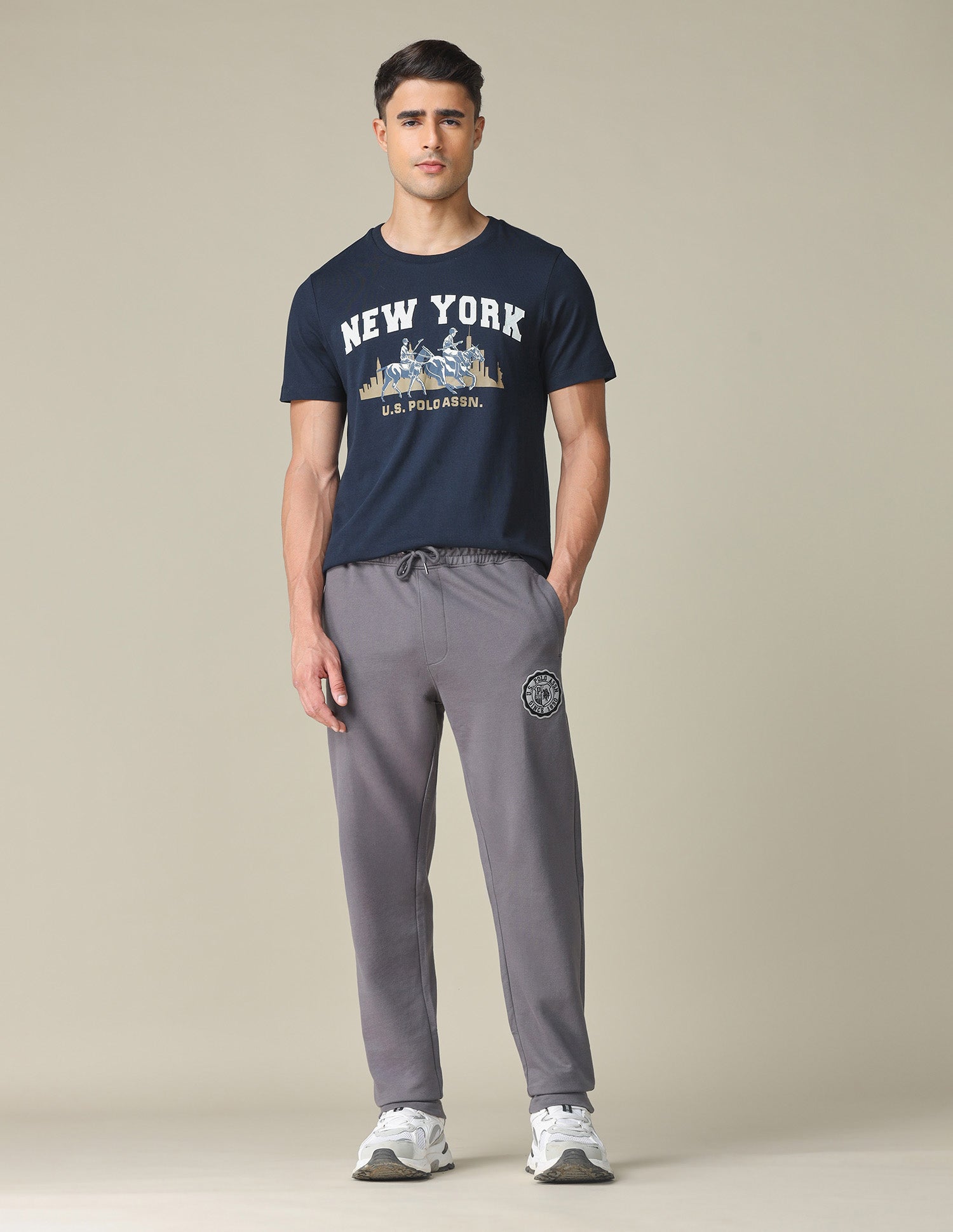 Pure Cotton Graphic Printed T- Shirt Navy - U.S. POLO ASSN. | Large