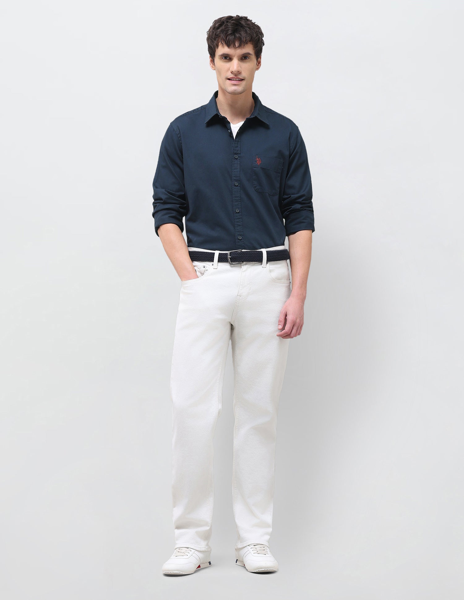 Twill Solid Shirt Navy - U.S. Polo Assn. India | Large
