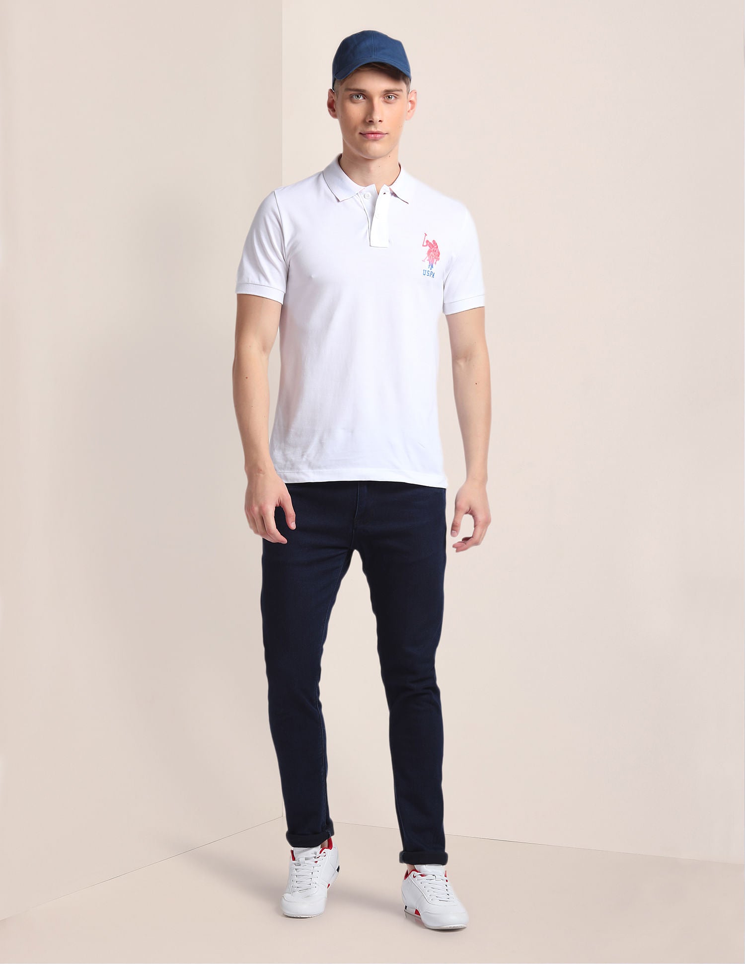 Cotton Slim Fit Polo Shirt White - U.S. Polo Assn. India | Large