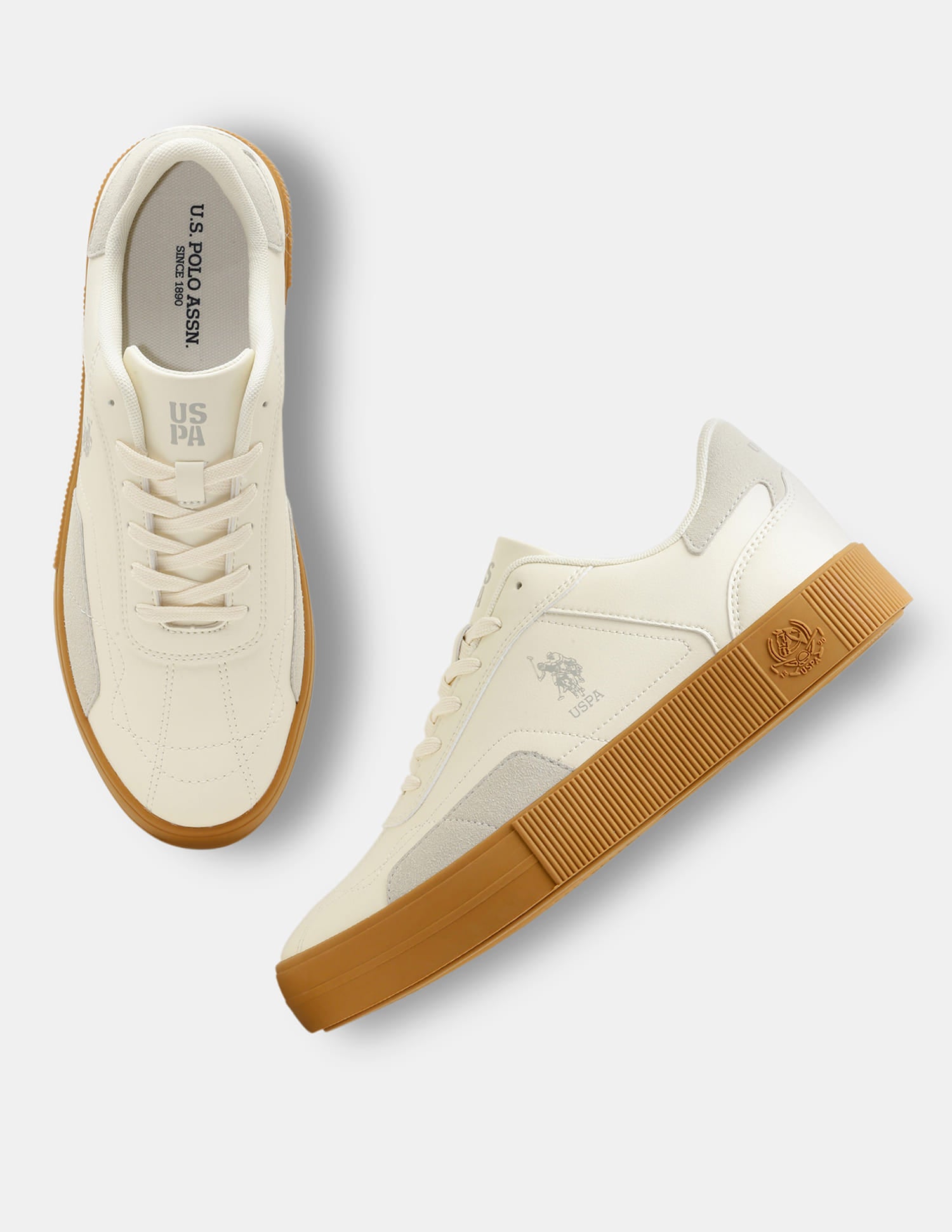 Men Zyron Round Toe Sneakers White - U.S. Polo Assn. India | Large