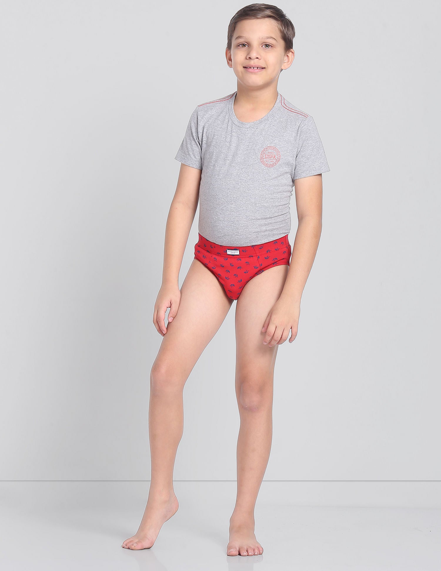 Mid Rise Cotton Spandex OKB01 Briefs - Pack Of 3 Red, Navy and Ecru - U.S. POLO ASSN. | Large