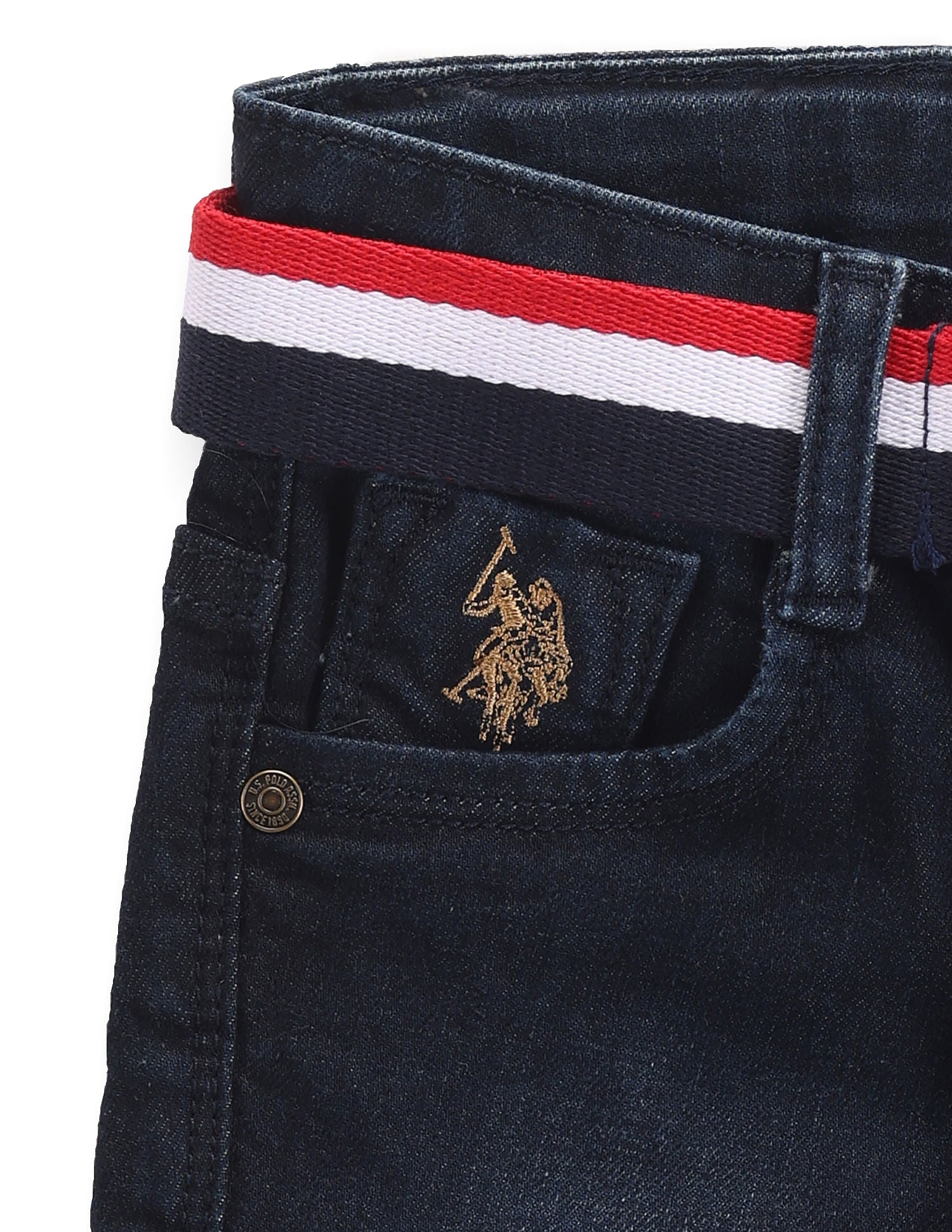 Boys Dark Wash Jeans Dark Blue - U.S. POLO ASSN. | Large