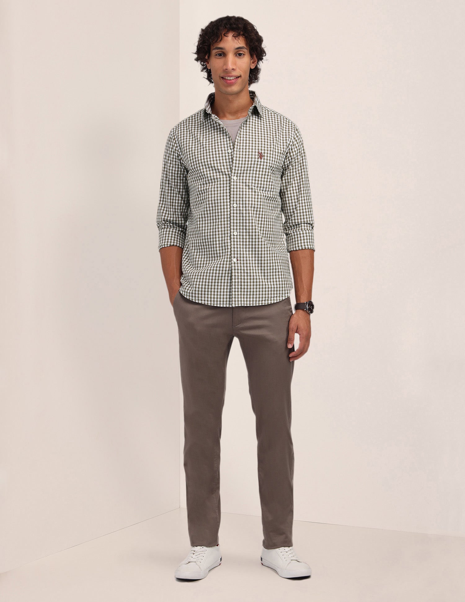 Buffalo Checked Poplin Shirt Green - U.S. Polo Assn. India | Large