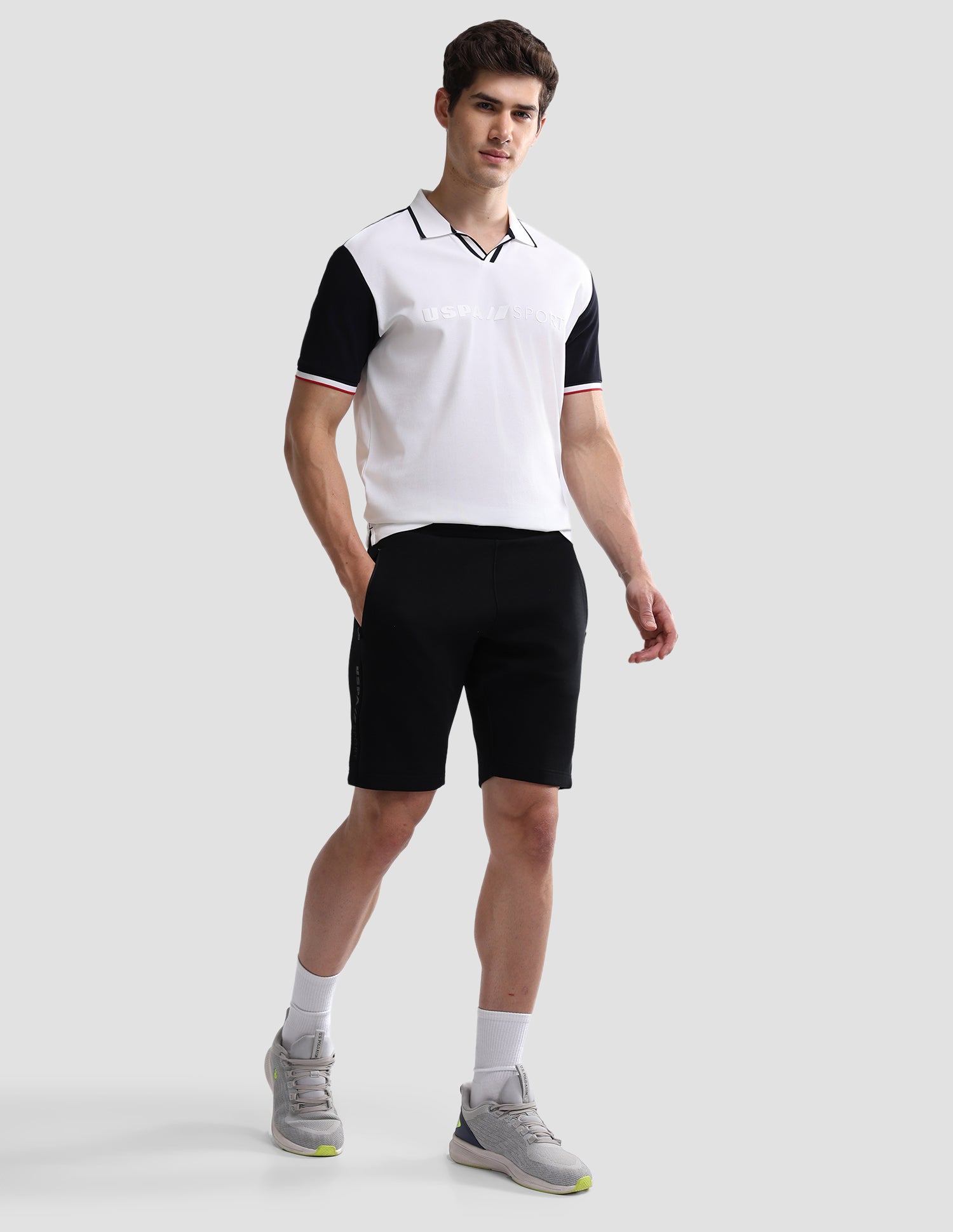 Colourblocked Slim Fit Active Polo Shirt White - U.S. Polo Assn. India | Large