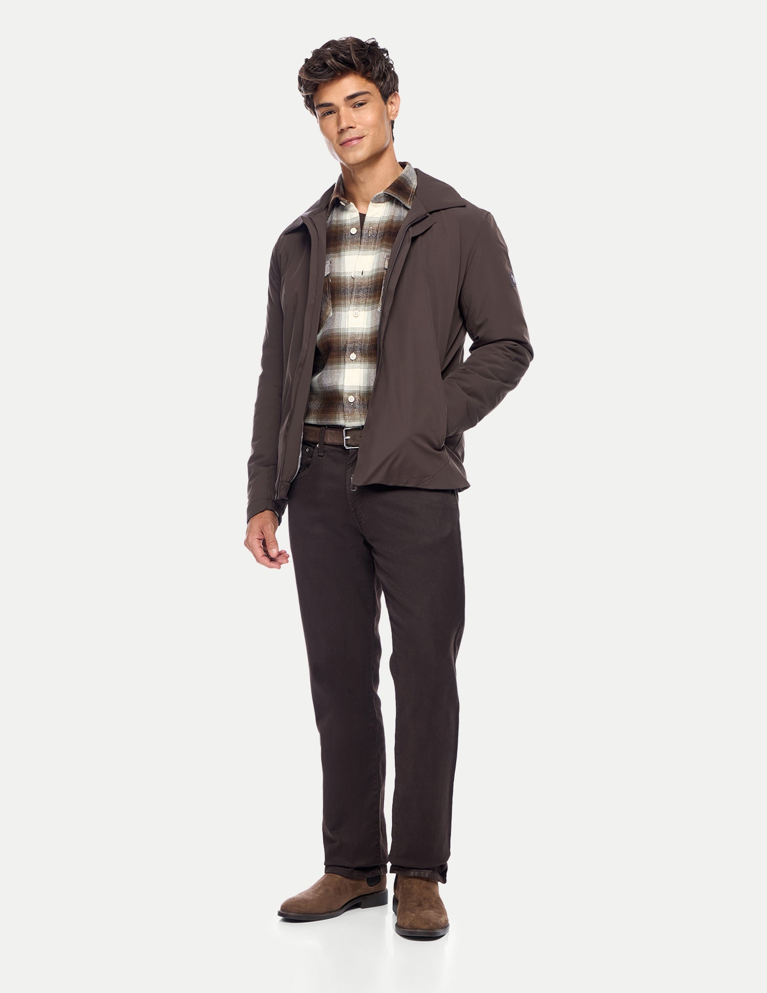 Solid Regular Fit Jacket Brown - U.S. Polo Assn. India | Large