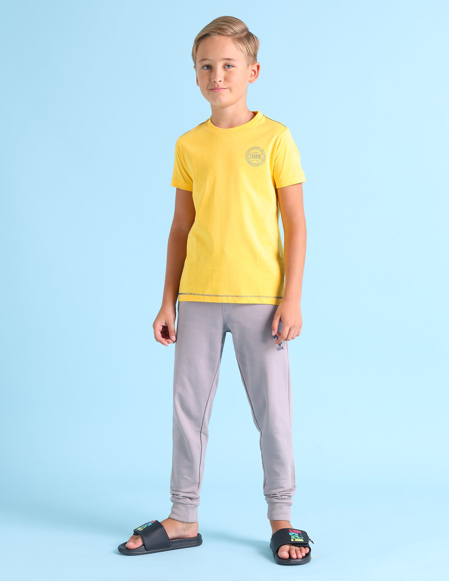 Ribbed Neck Cotton IKEA Lounge T-Shirt - Pack Of 1 Yellow - U.S. POLO ASSN. | Large