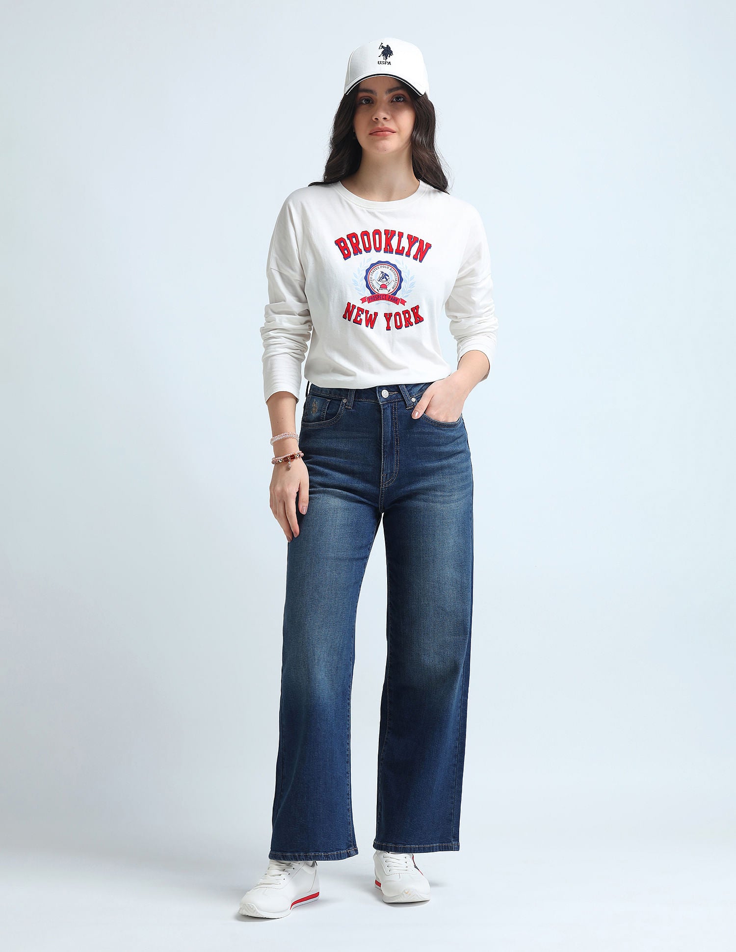 Wide Leg Fit Blue Jeans Blue - U.S. POLO ASSN. | Large