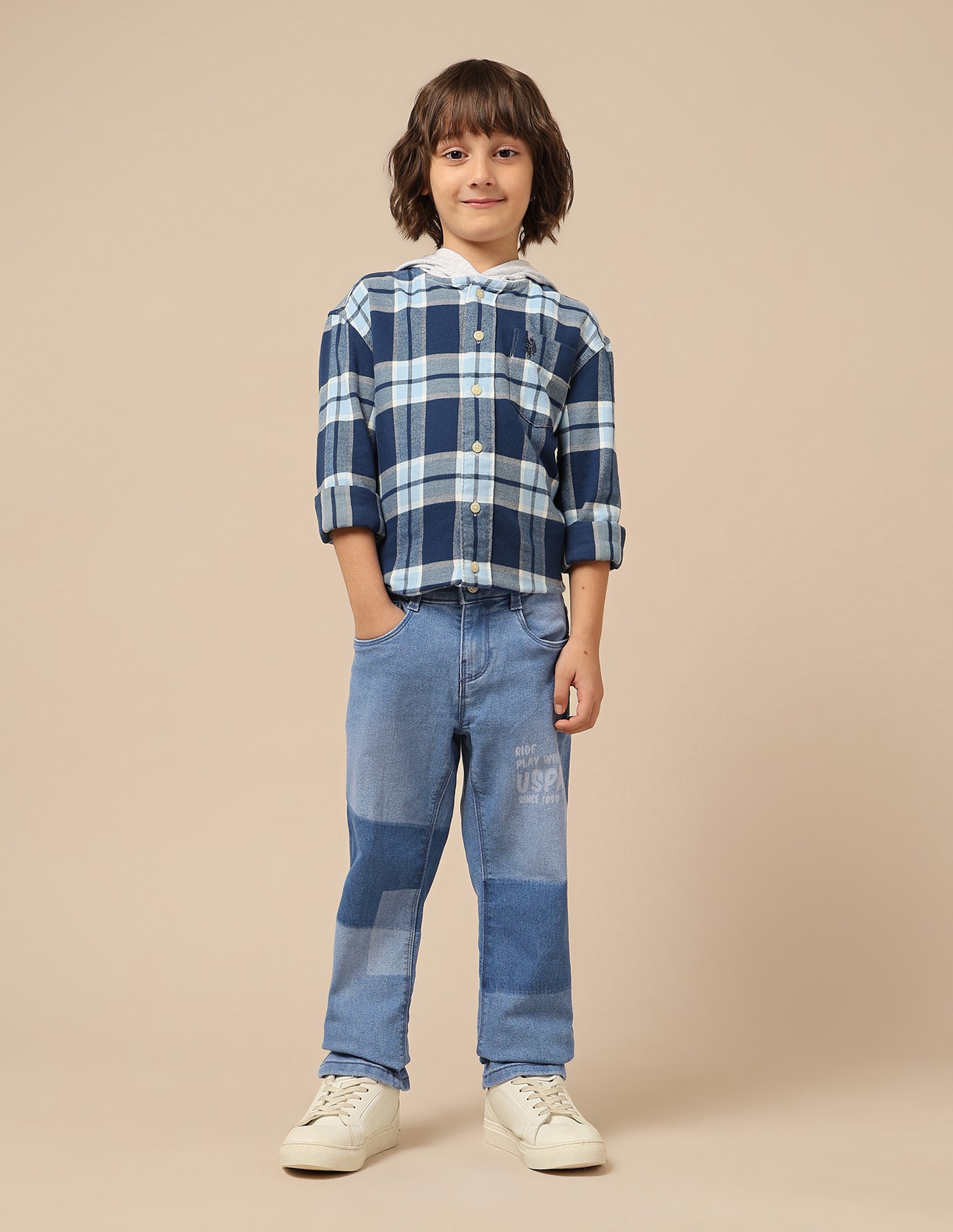 Boys Stone Washed Relaxed Fit Jeans Blue - U.S. POLO ASSN. | Large