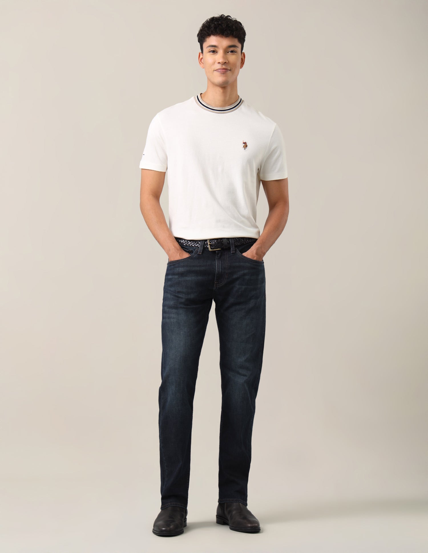 Mason Regular Straight Fit Blue Jeans Mid Blue - U.S. Polo Assn. India | Large