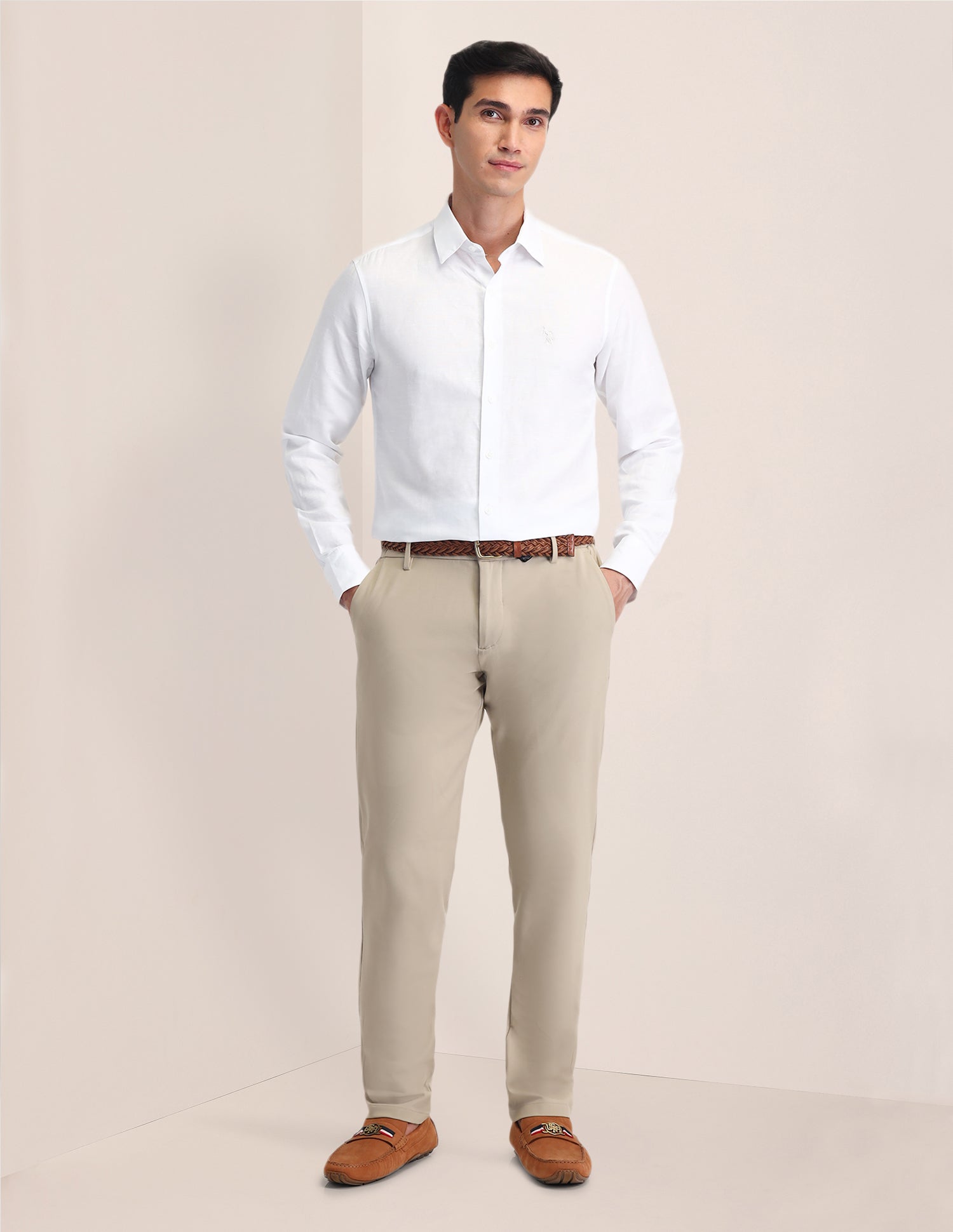 Solid Slim Fit Shirt White - U.S. Polo Assn. India | Large