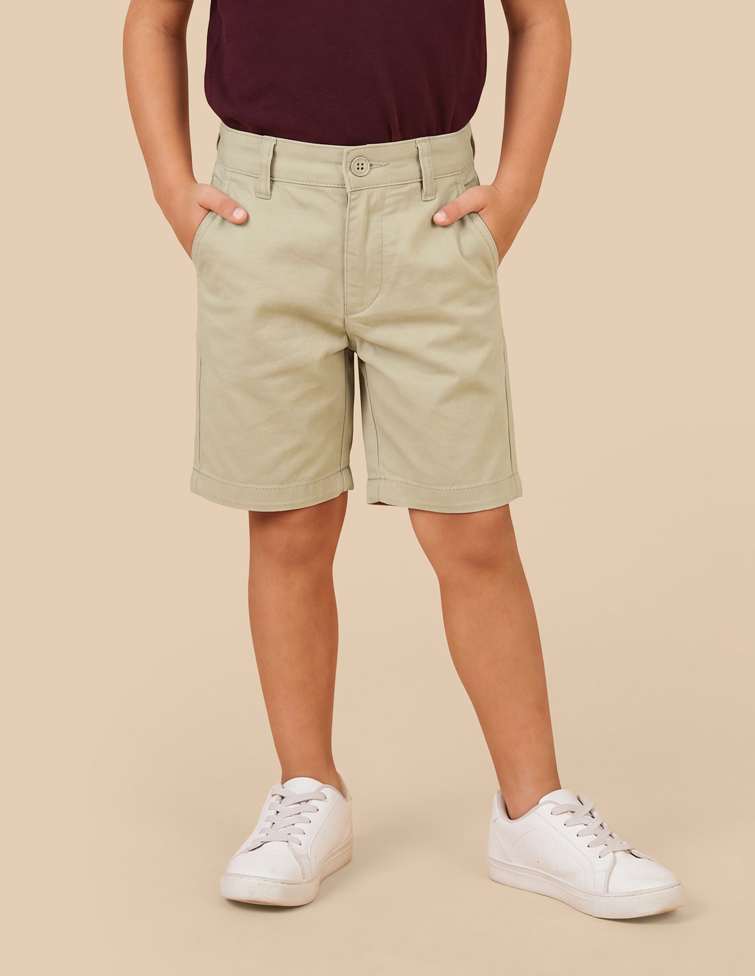 Mid Rise Slim Fit Shorts Khaki - U.S. Polo Assn. India | Large