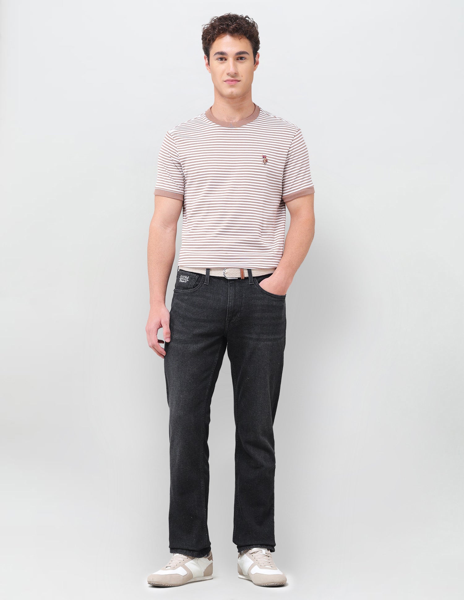Harold Slim Straight Fit Black Jeans Black - U.S. Polo Assn. India | Large