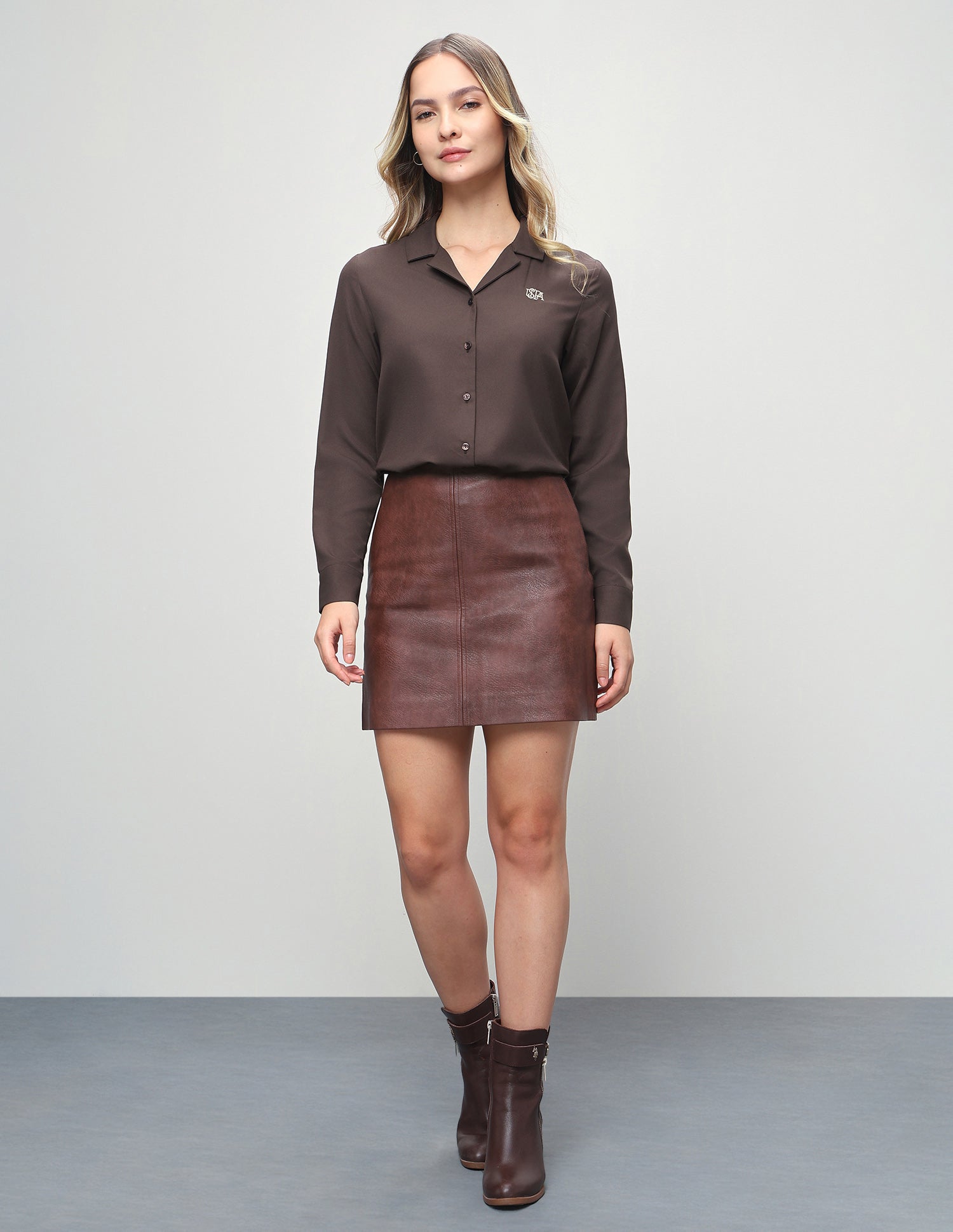 Solid Relaxed Fit Shirt Brown - U.S. Polo Assn. India | Large