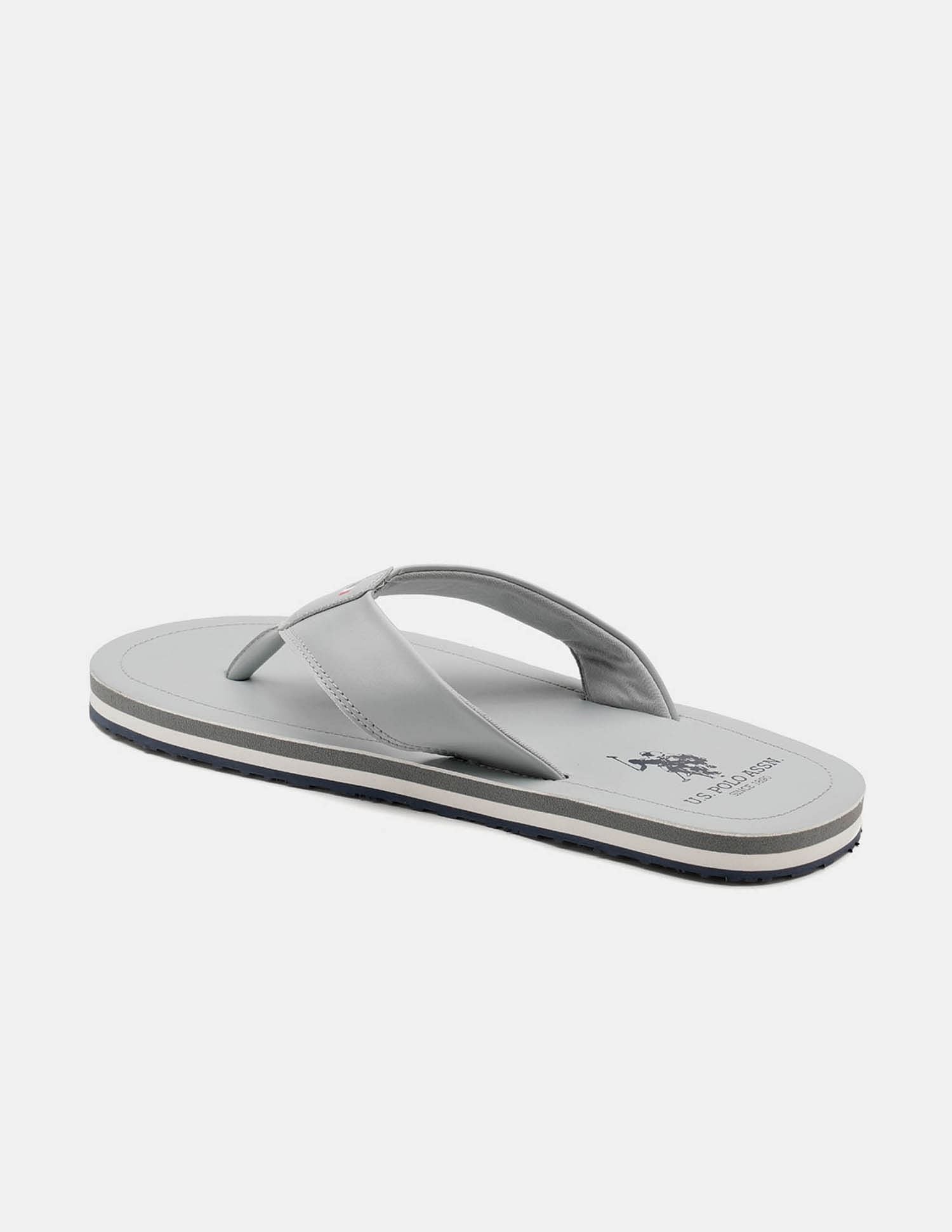 Men Nesta Striped Flip Flops Light Grey - U.S. POLO ASSN. | Large