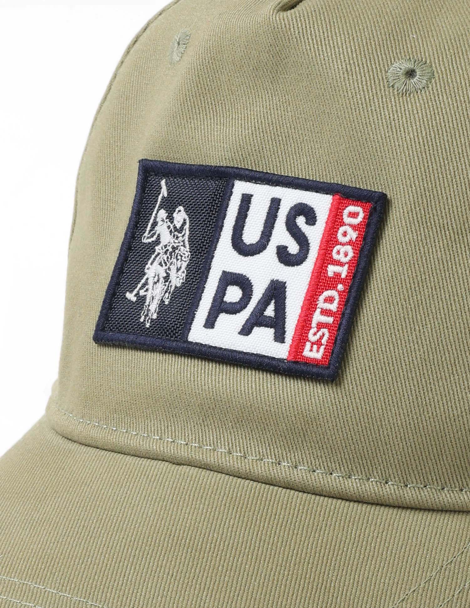 Boys Brand Appliqued Twill Cap Olive - U.S. Polo Assn. India | Large