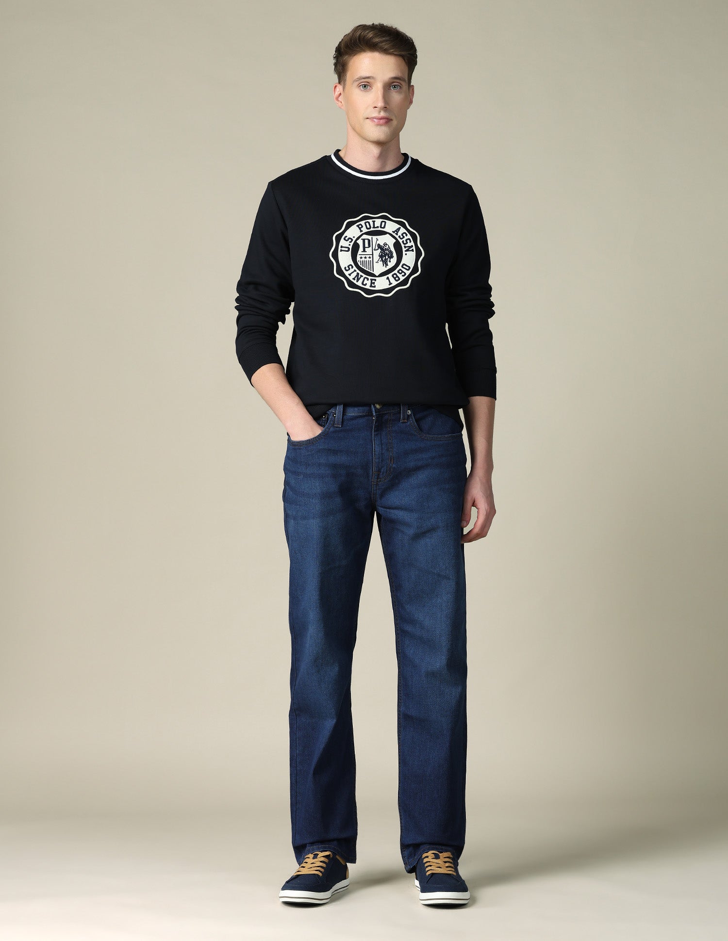 Brand Embroidered Regular Fit Sweatshirt Navy - U.S. POLO ASSN. | Large