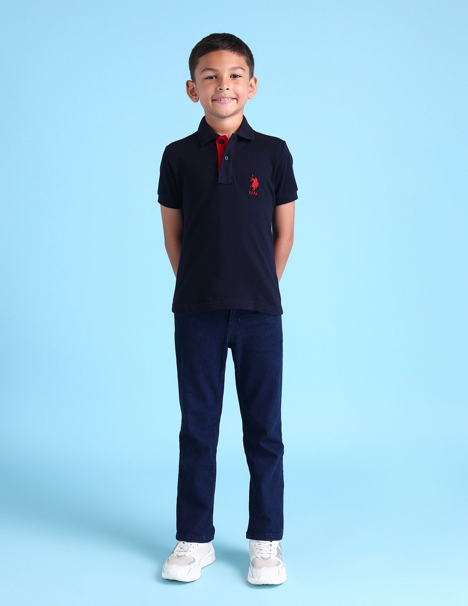 Boys Solid Polo Shirt Navy - U.S. Polo Assn. India | Large
