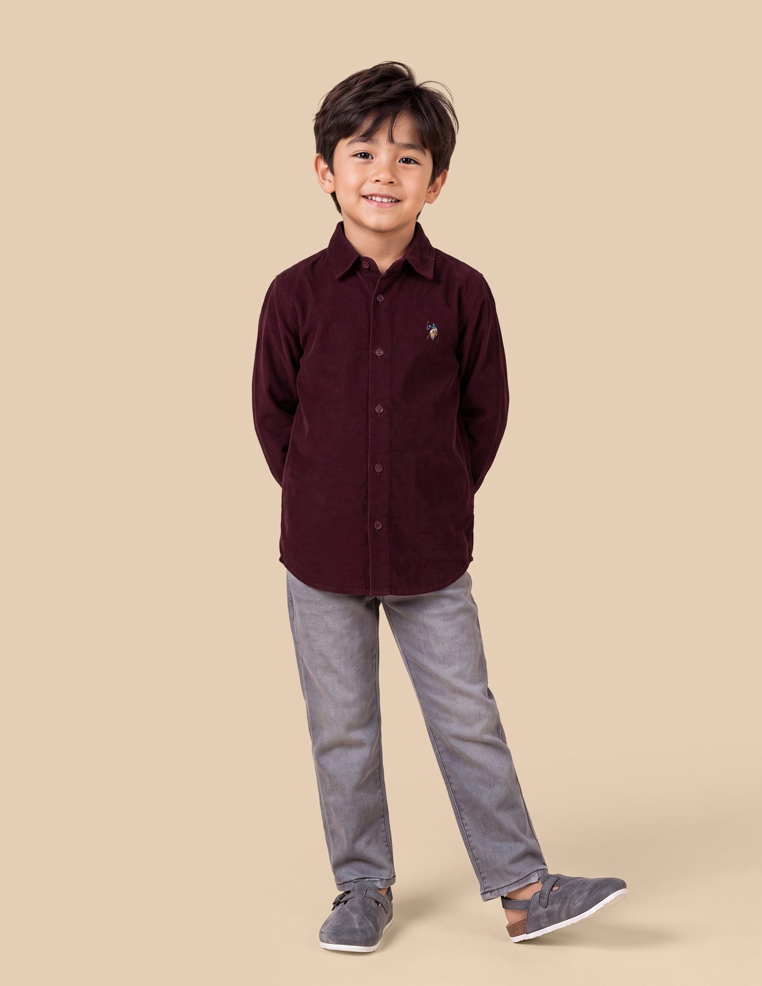 Corduroy Regular Fit Shirt Red - U.S. Polo Assn. India | Large