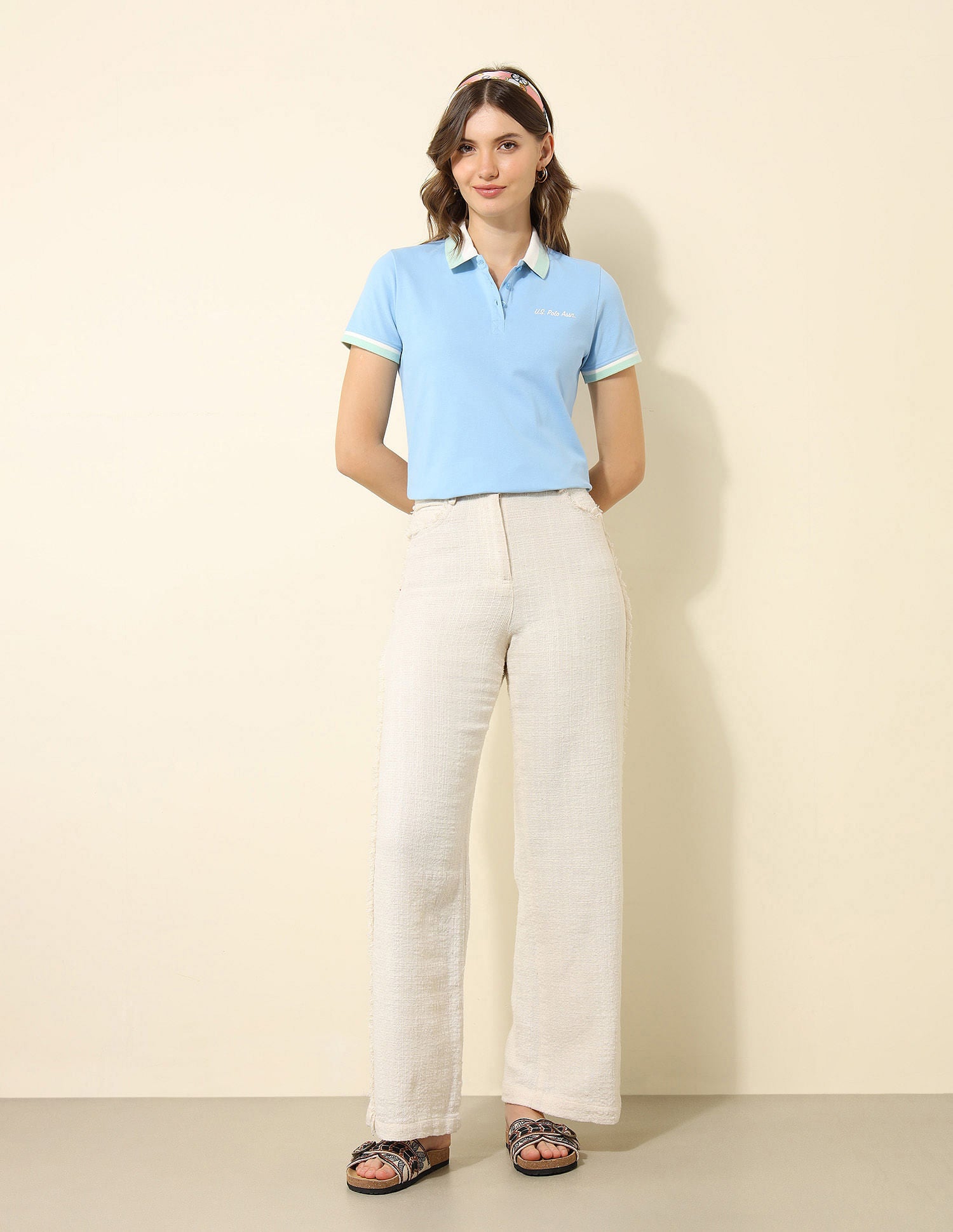 Regular Fit Solid Polo Shirt Light Blue - U.S. POLO ASSN. | Large