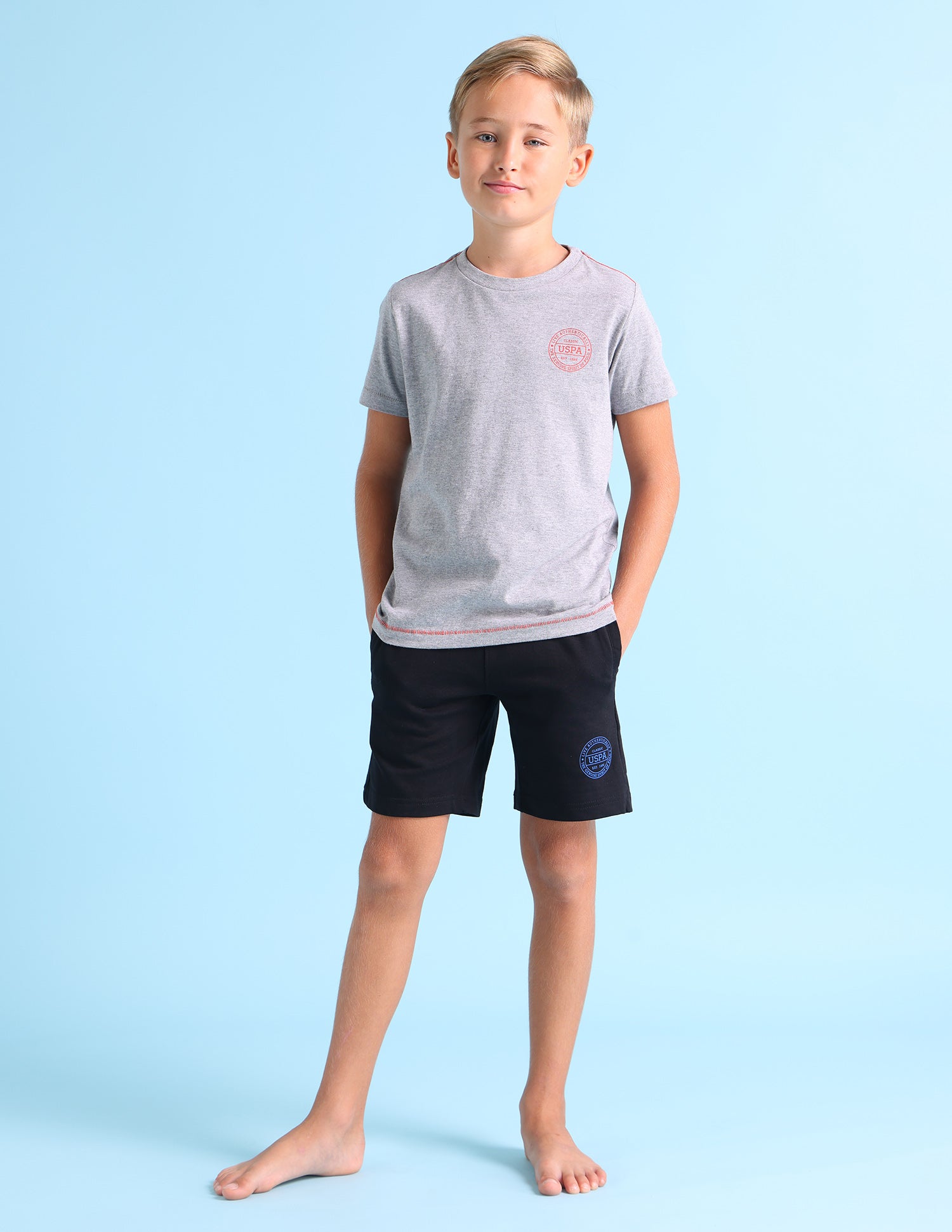 Pure Cotton Mid Rise IKSA Shorts - Pack Of 1 Black - U.S. POLO ASSN. | Large