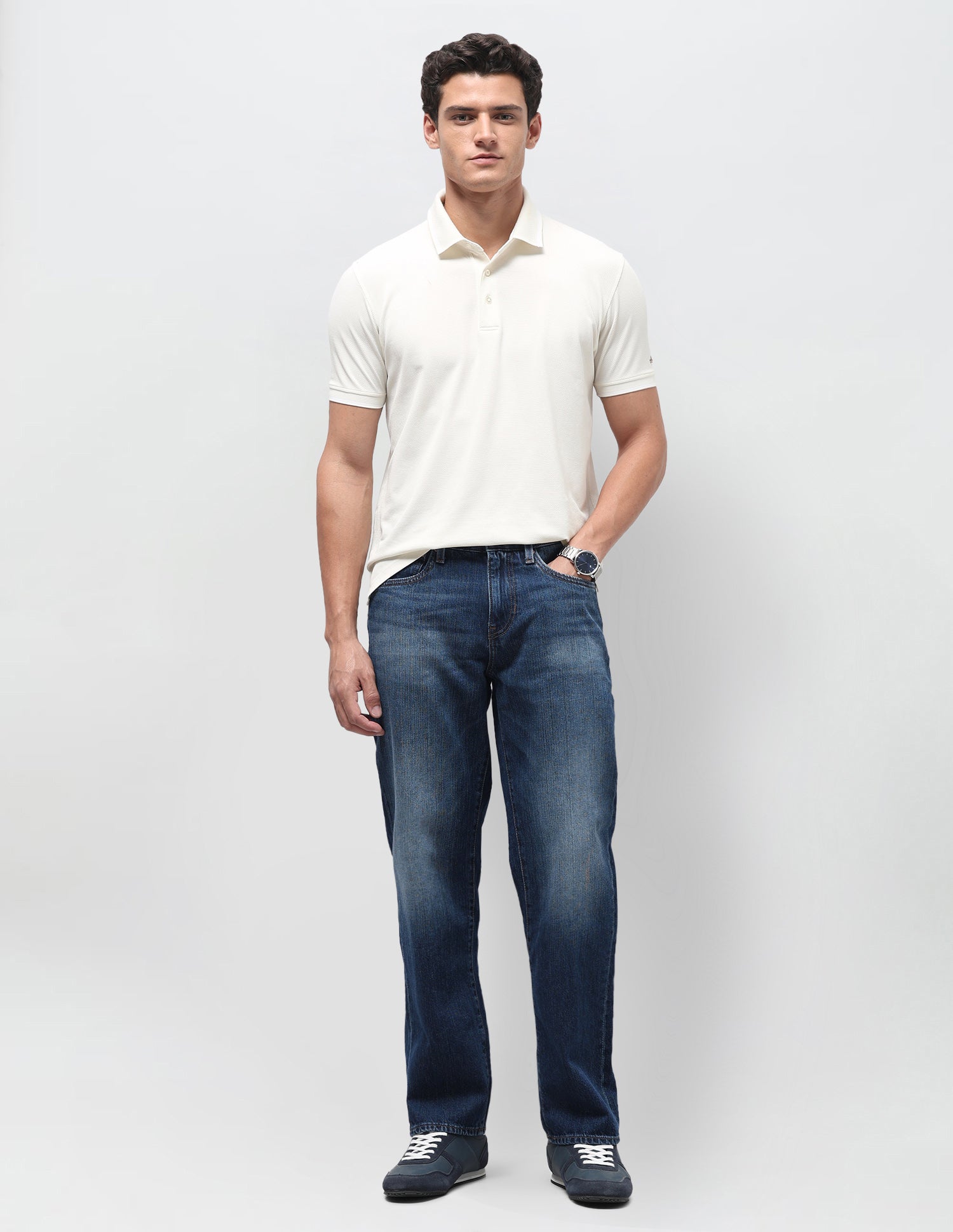 Shawn Relaxed Fit Blue Jeans Tinted Blue - U.S. Polo Assn. India | Large