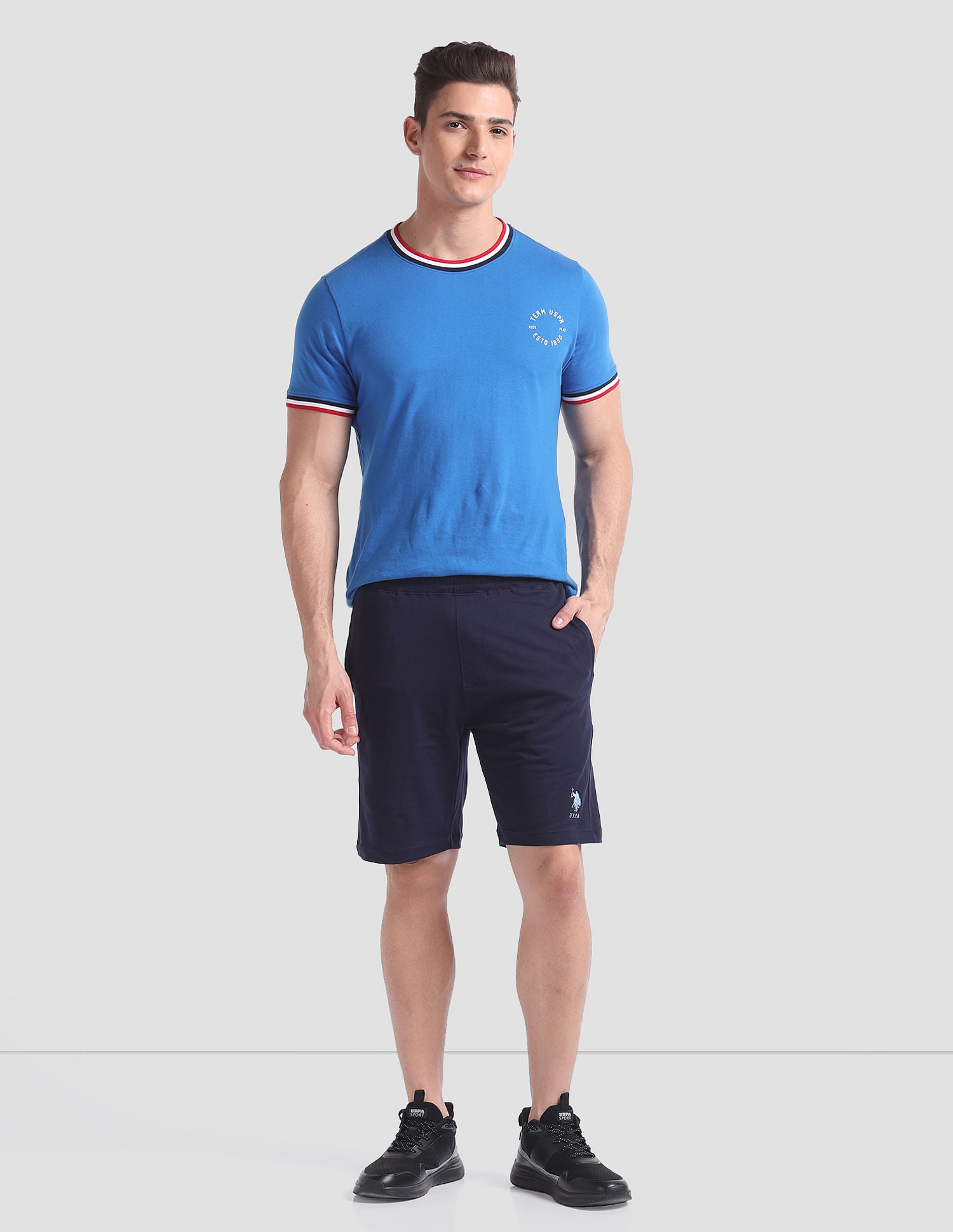 Cotton Stretch OES01 Lounge Shorts - Pack Of 1 Navy - U.S. POLO ASSN. | Large