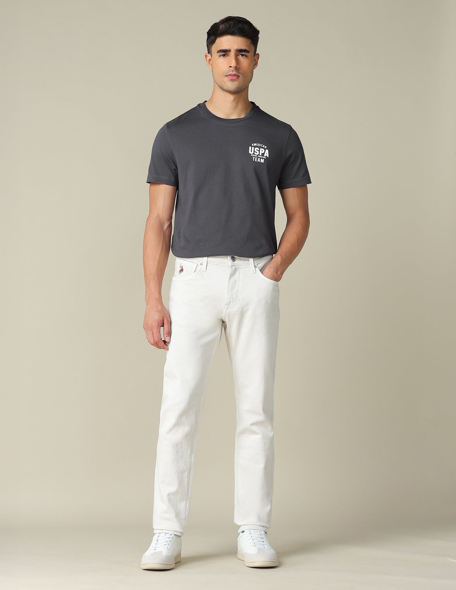 Muscle Fit Brand Printed T- Shirt Grey - U.S. POLO ASSN. | Large