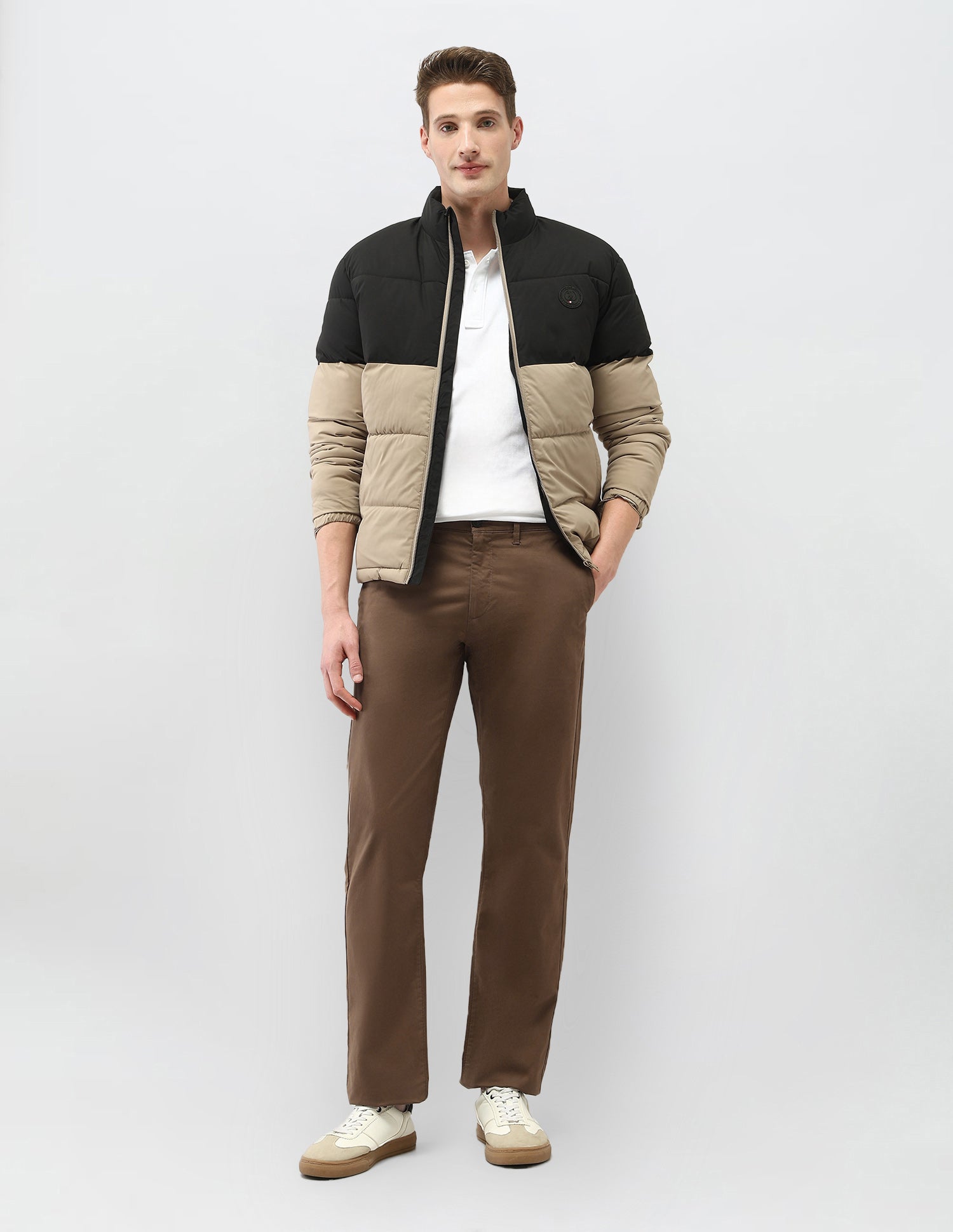 Riley Straight Fit Satin Trousers Brown - U.S. Polo Assn. India | Large