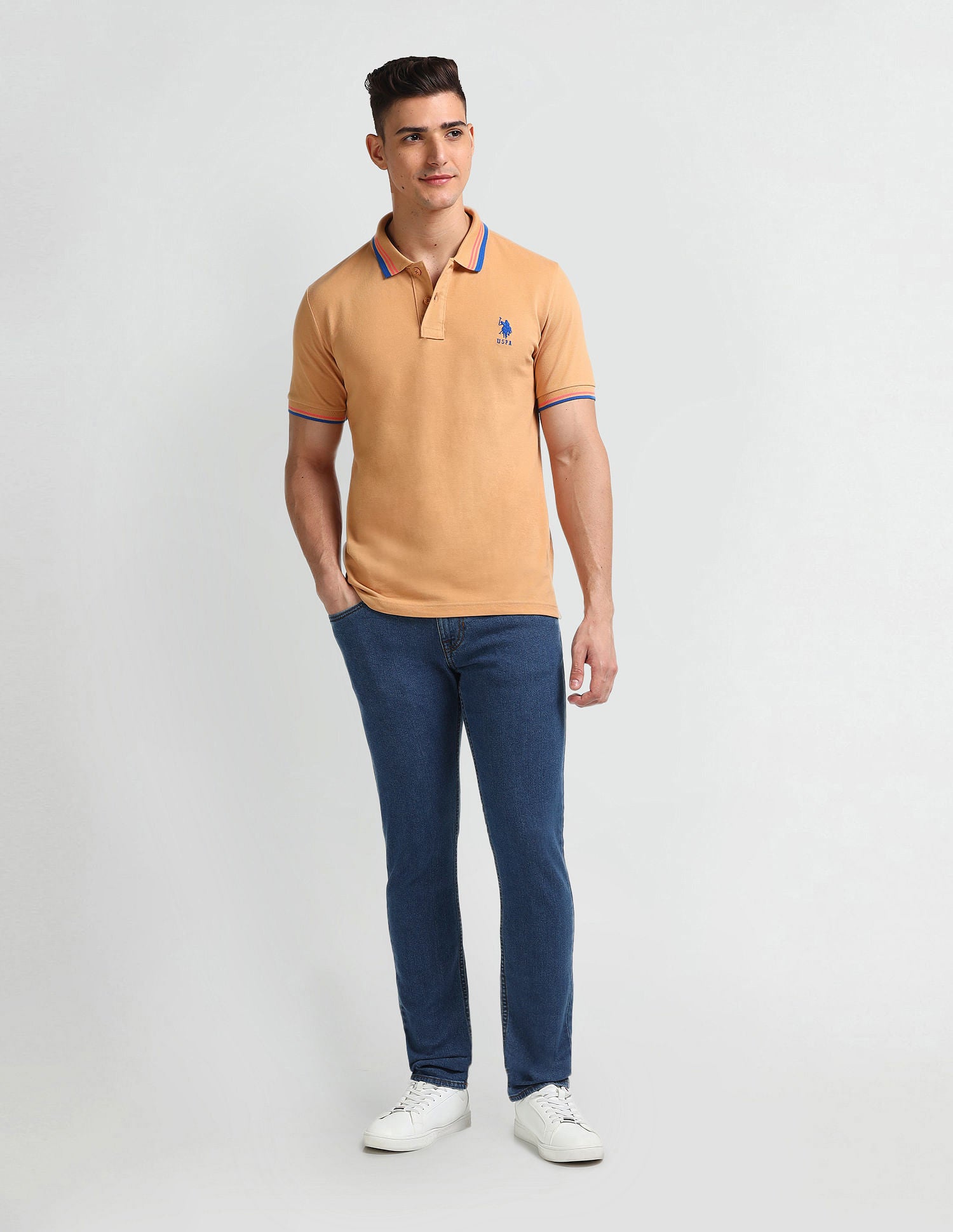 Brandon Slim Tapered Blue Jeans Blue - U.S. Polo Assn. India | Large
