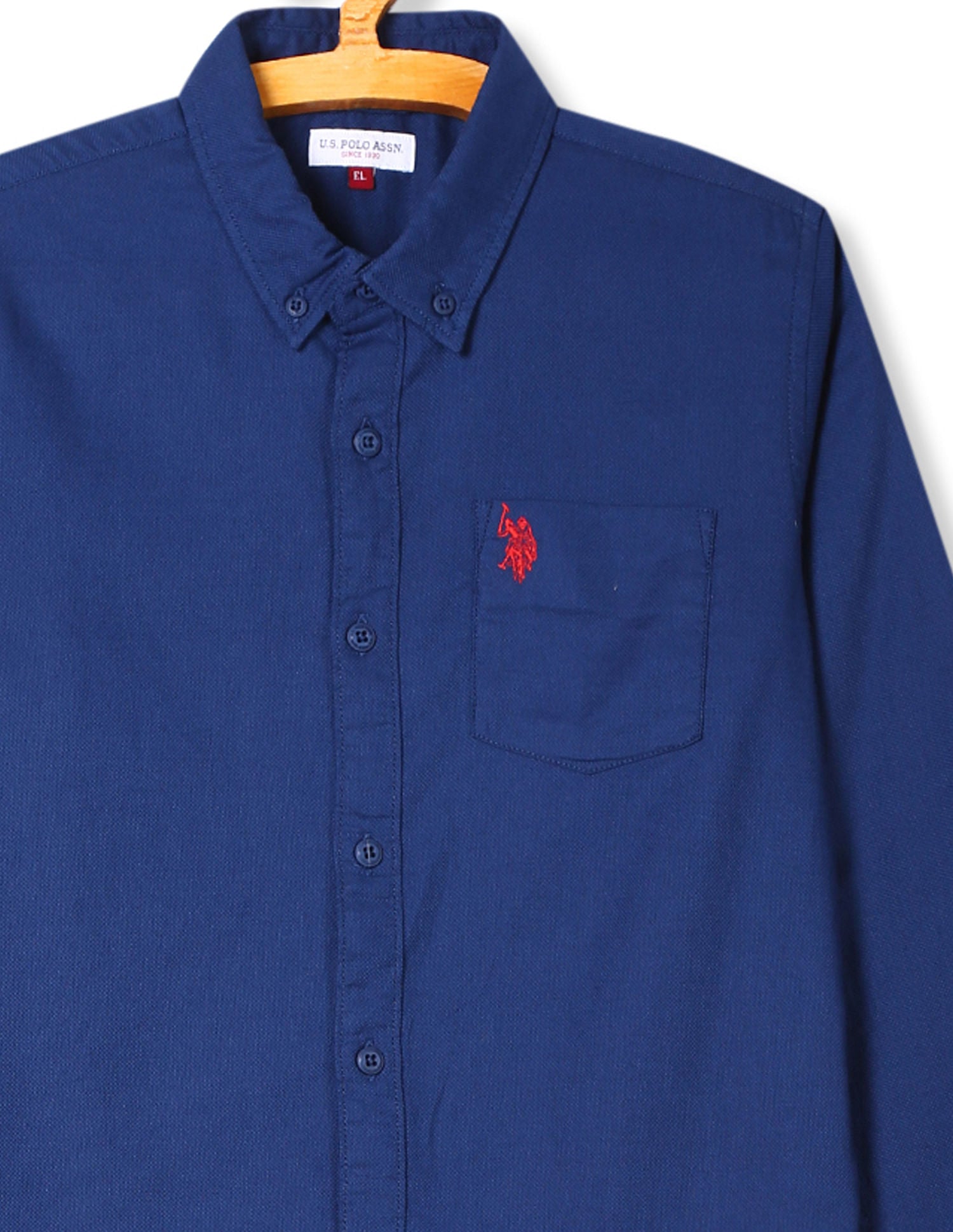 Boys Long Sleeve Oxford Shirt Navy - U.S. POLO ASSN. | Large