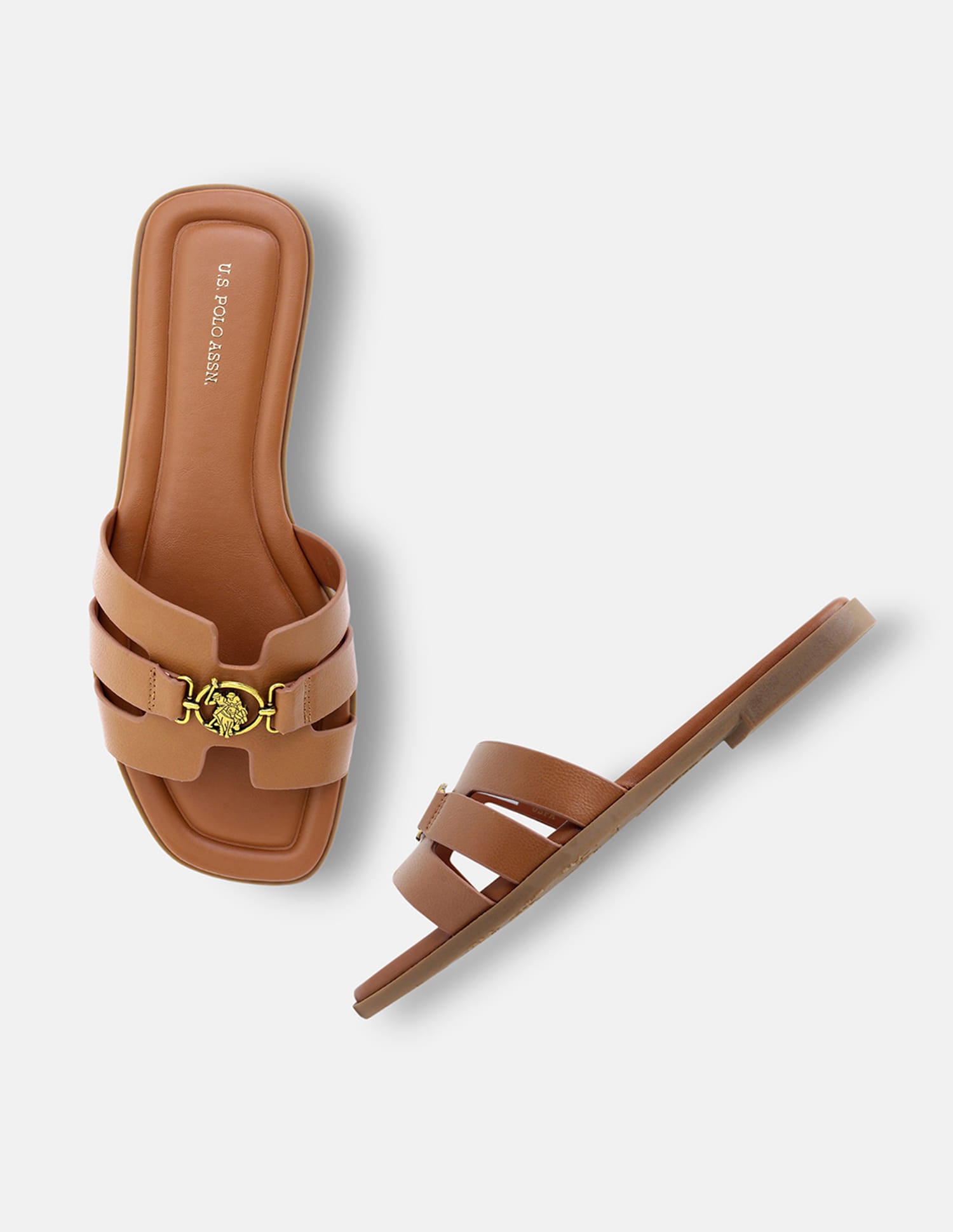 Saphira Gold Hardware Sandals Tan - U.S. Polo Assn. India | Large