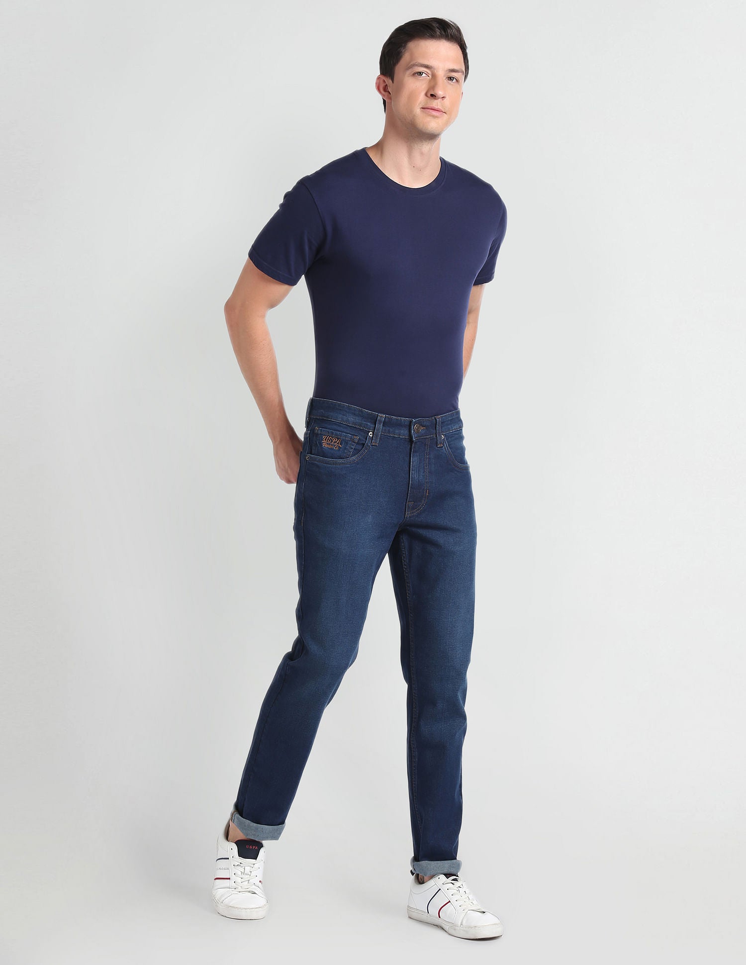 Brandon Slim Tapered Fit Blue Jeans Blue - U.S. POLO ASSN. | Large