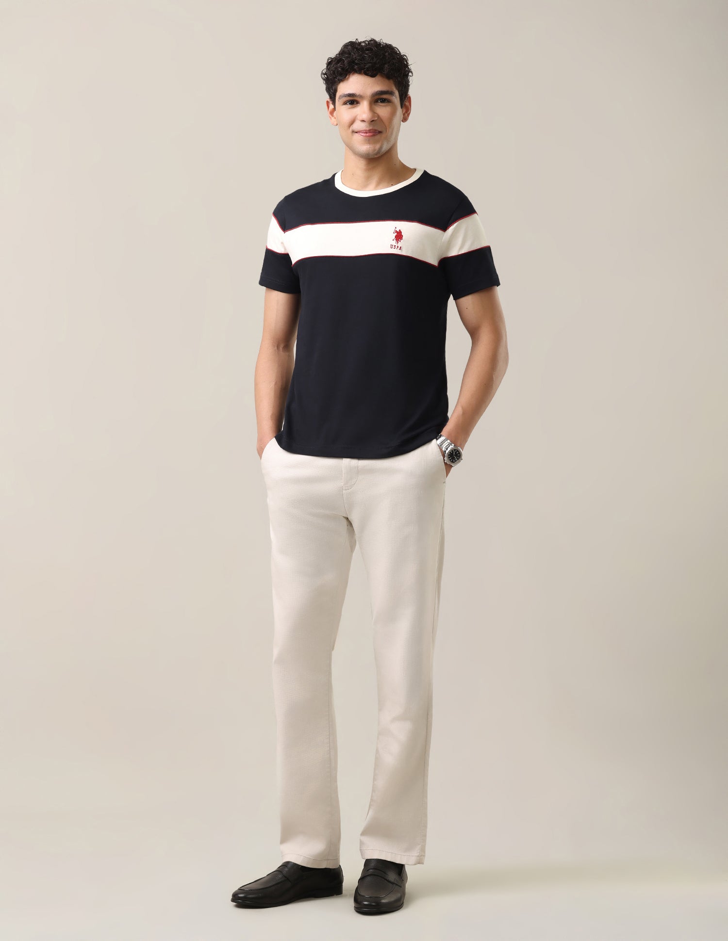 Solid Regular Fit T-Shirt Navy - U.S. Polo Assn. India | Large