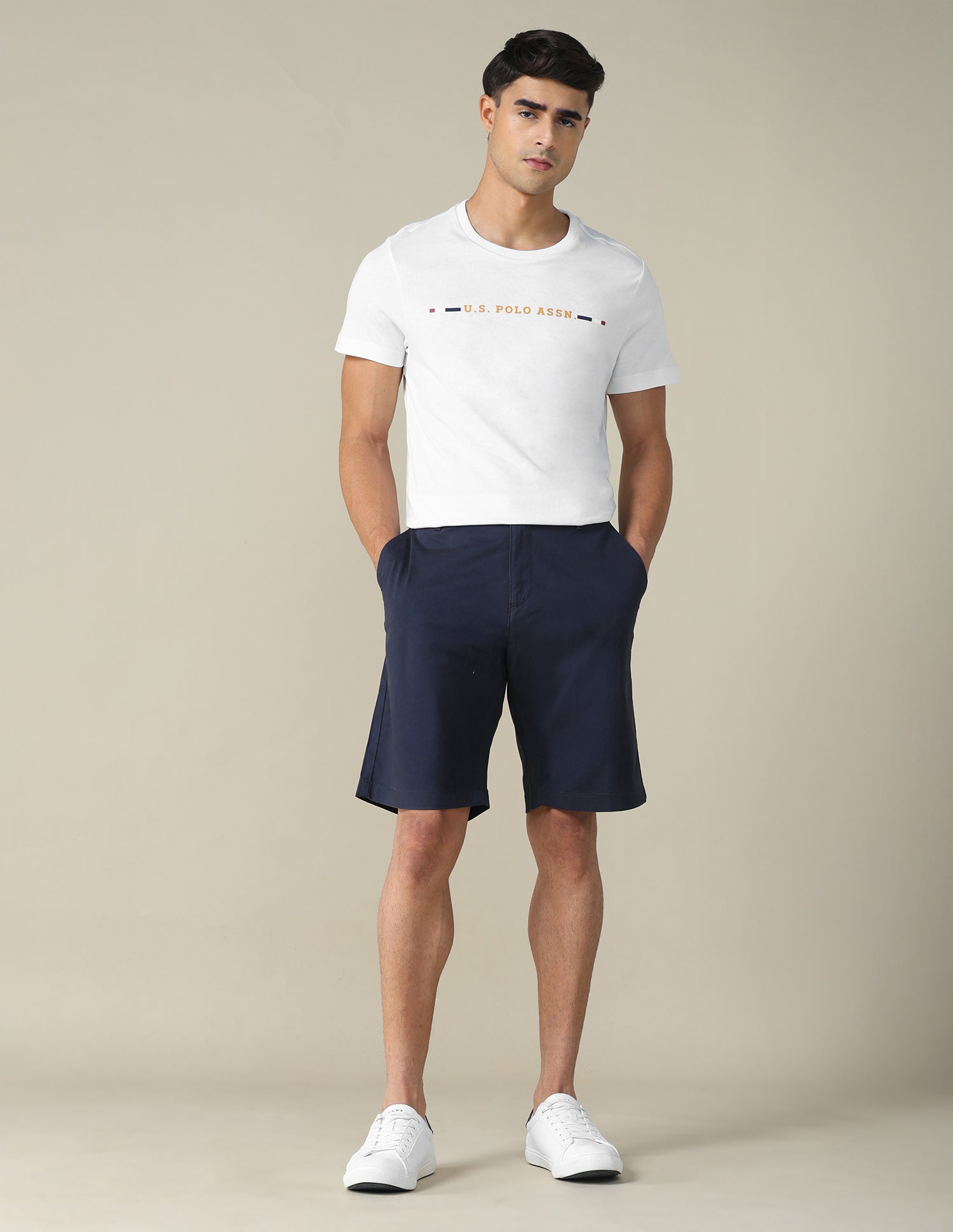 Regular Fit Solid T-shirt Ivory - U.S. POLO ASSN. | Large