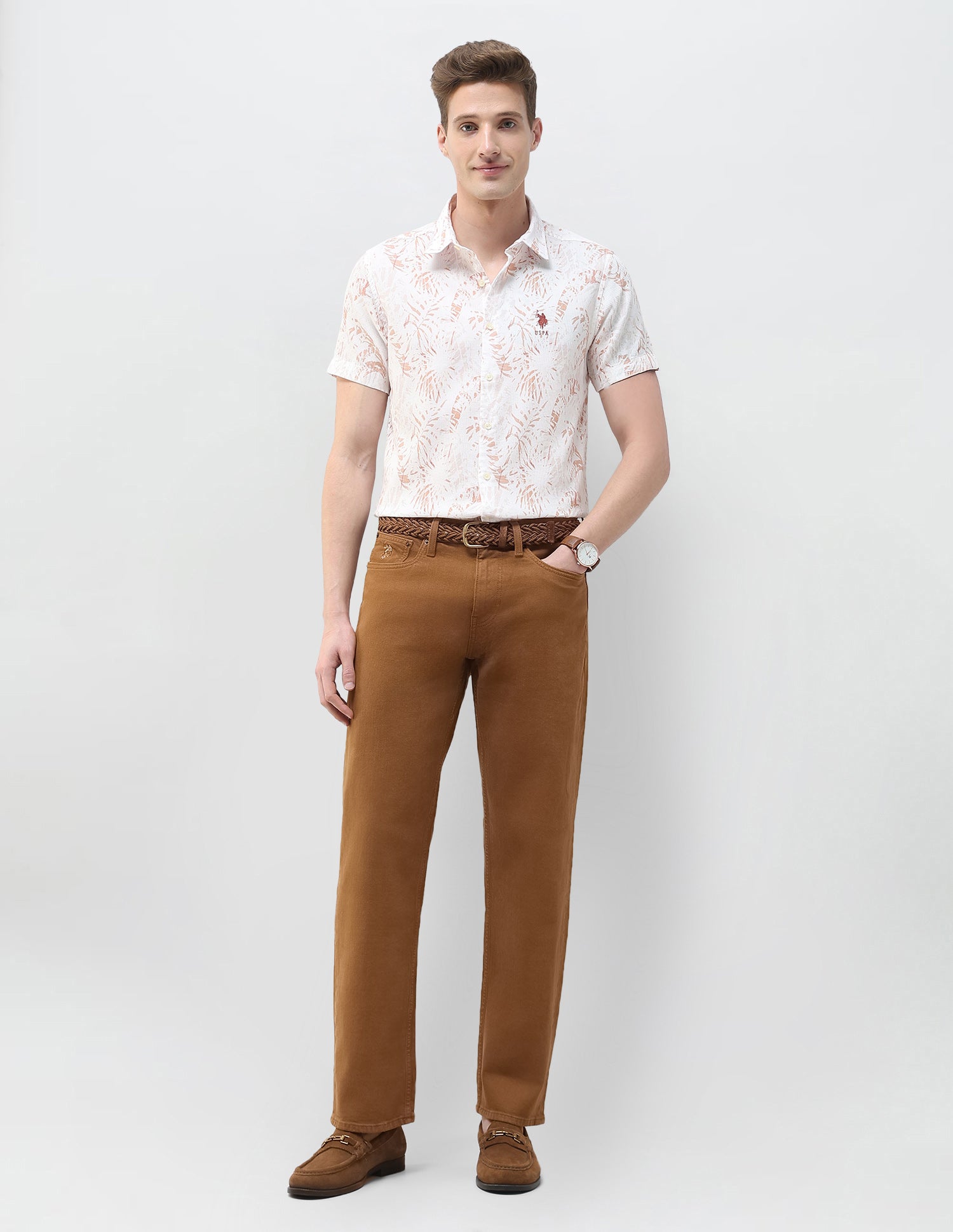 Tropical Printed Summer House Shirt Rust - U.S. Polo Assn. India | Large