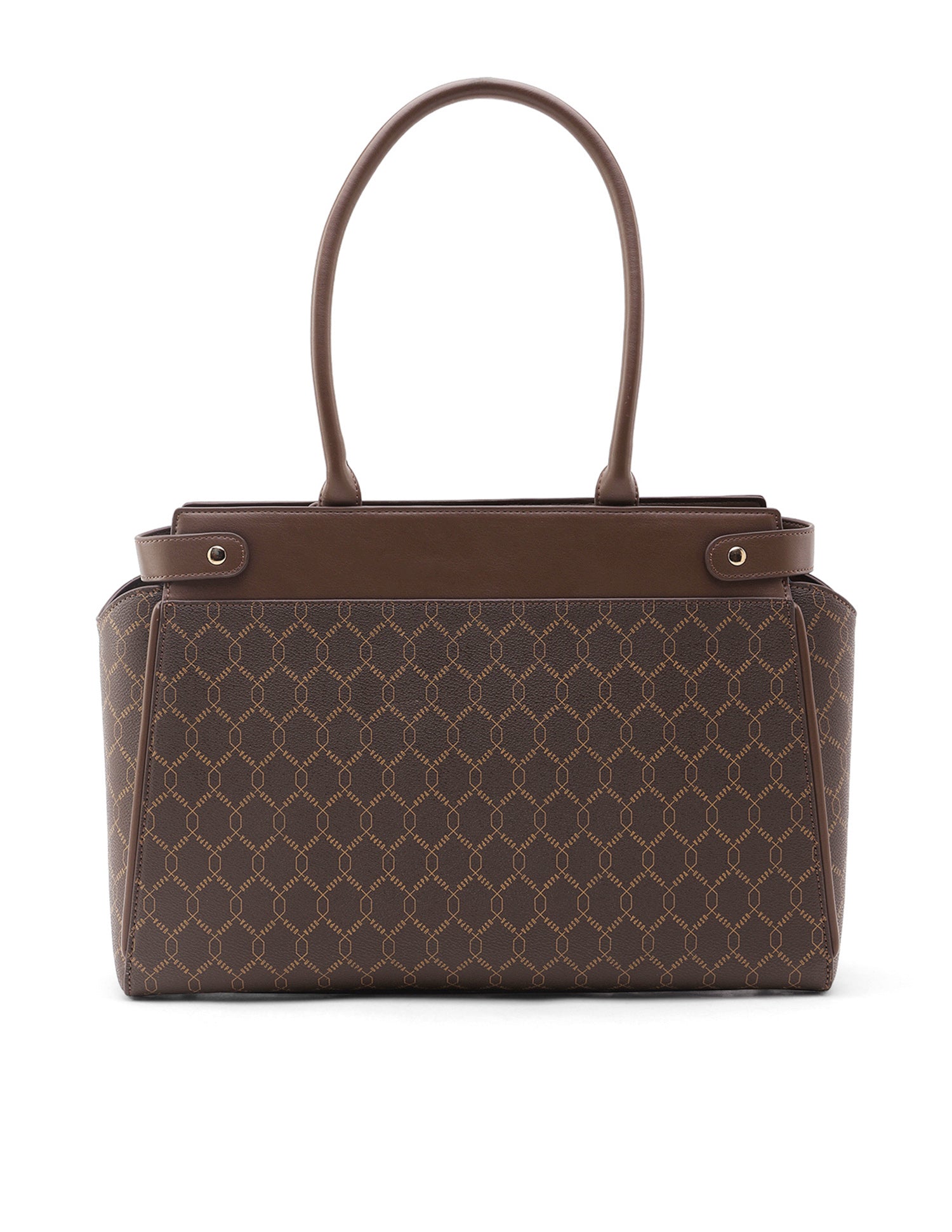 Claudine Monogram Tote Bag Dark Brown - U.S. Polo Assn. India | Large